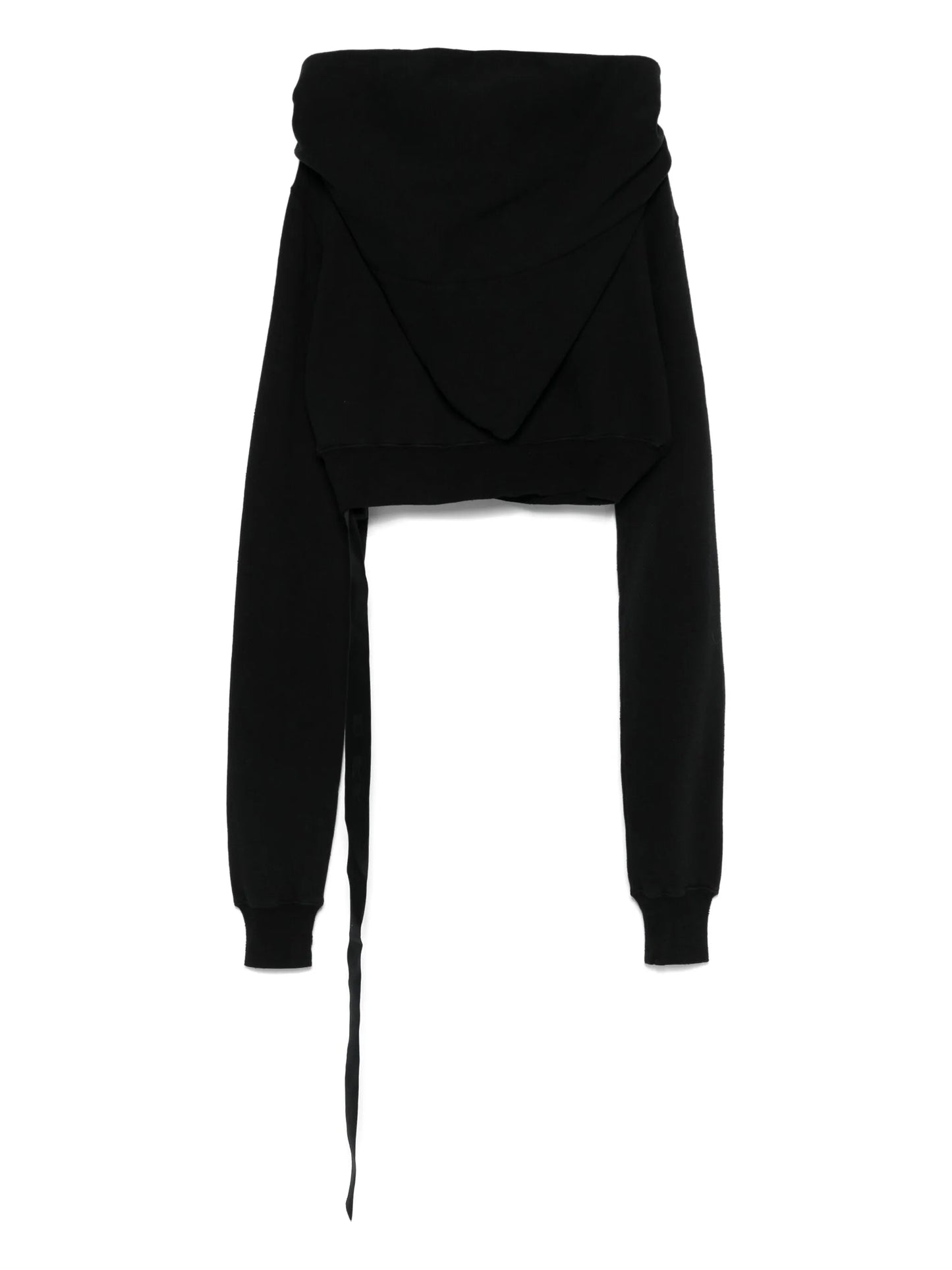 draped zip-front asymmetrical hoodie