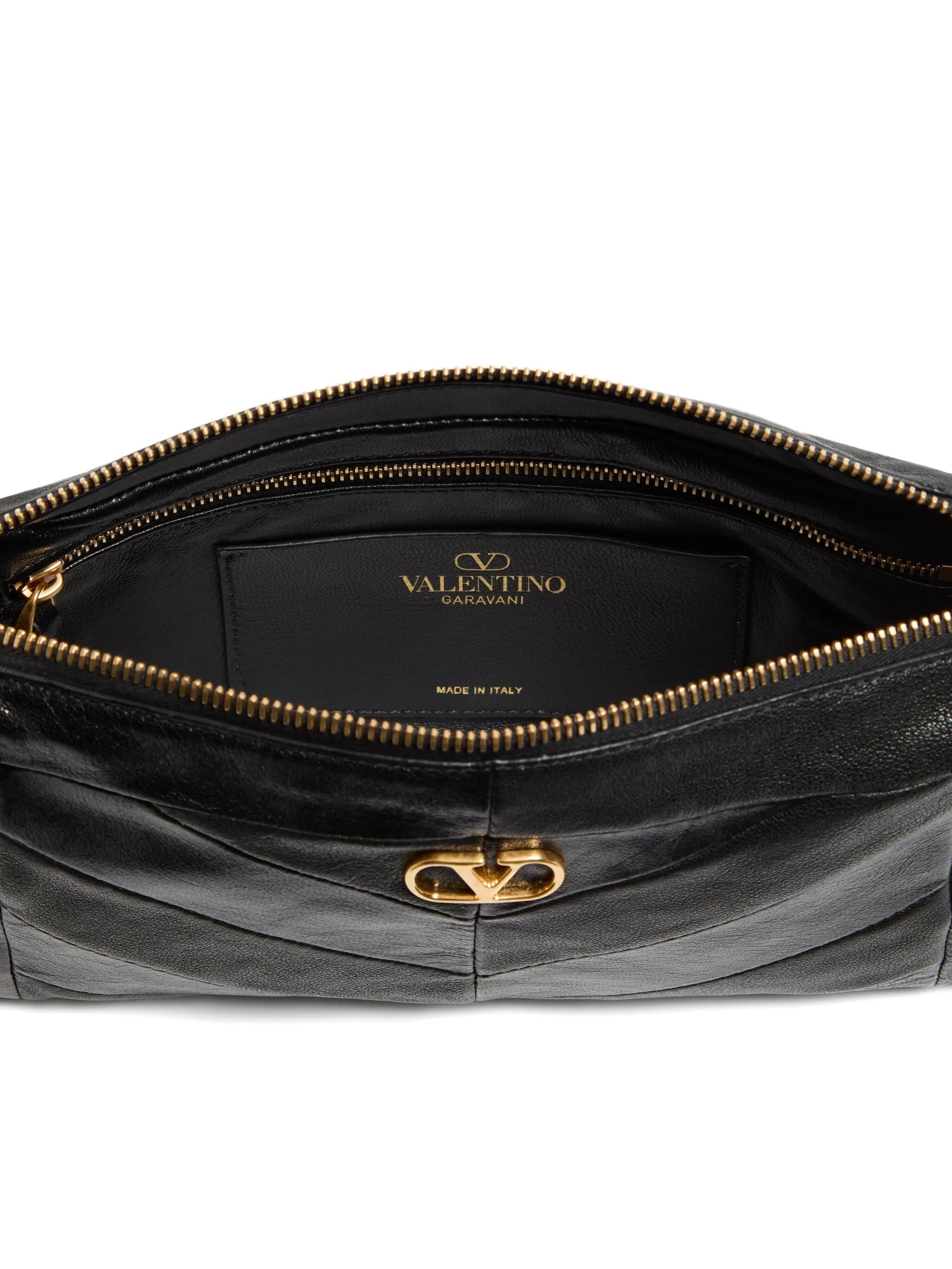 Panthea Small shoulder bag in nappa leather with a chevron pattern