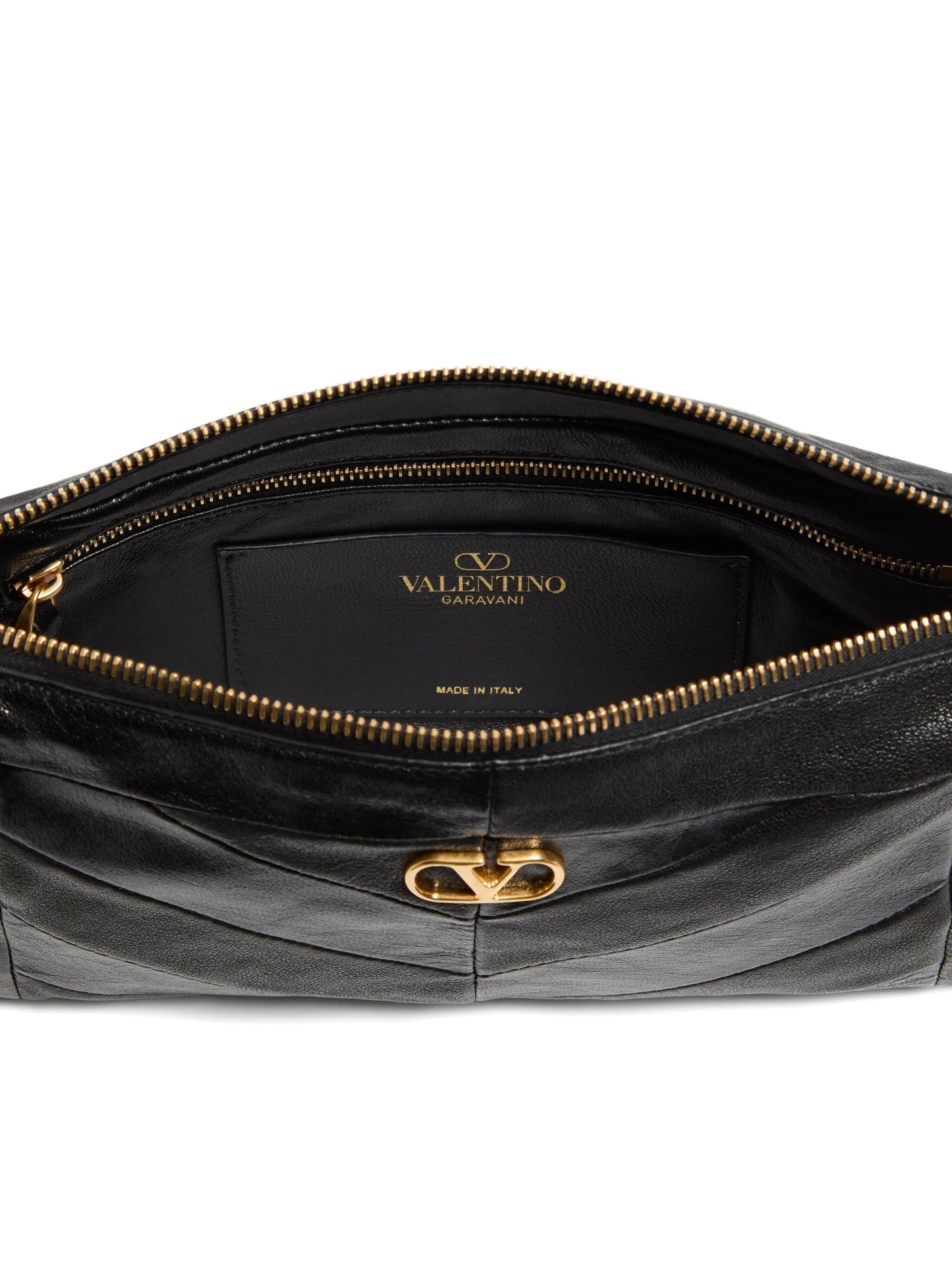 Panthea Small shoulder bag in nappa leather with a chevron pattern