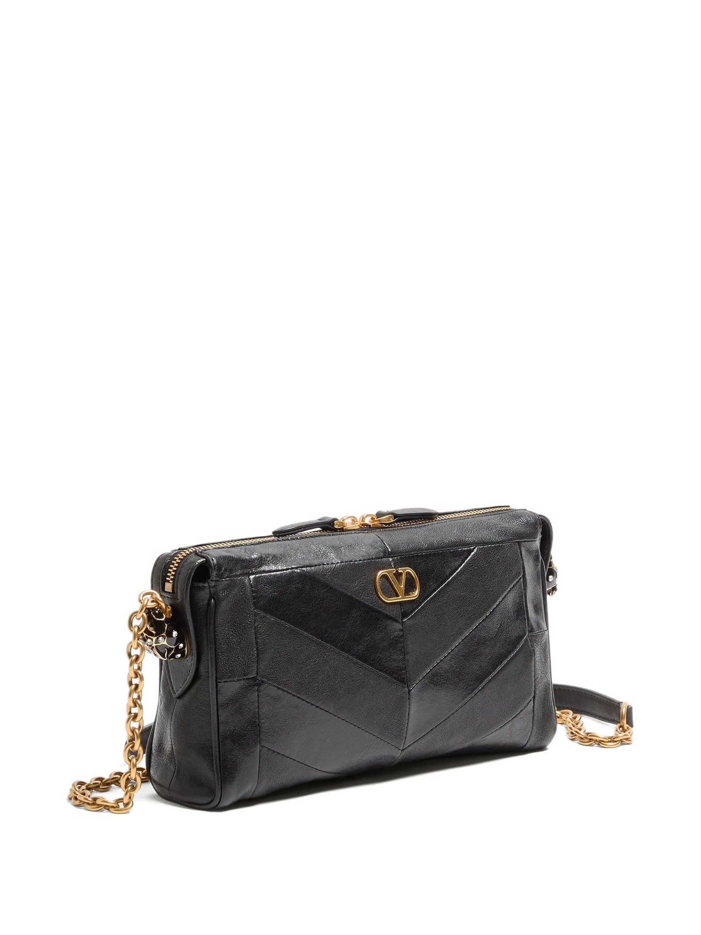 Panthea Small shoulder bag in nappa leather with a chevron pattern
