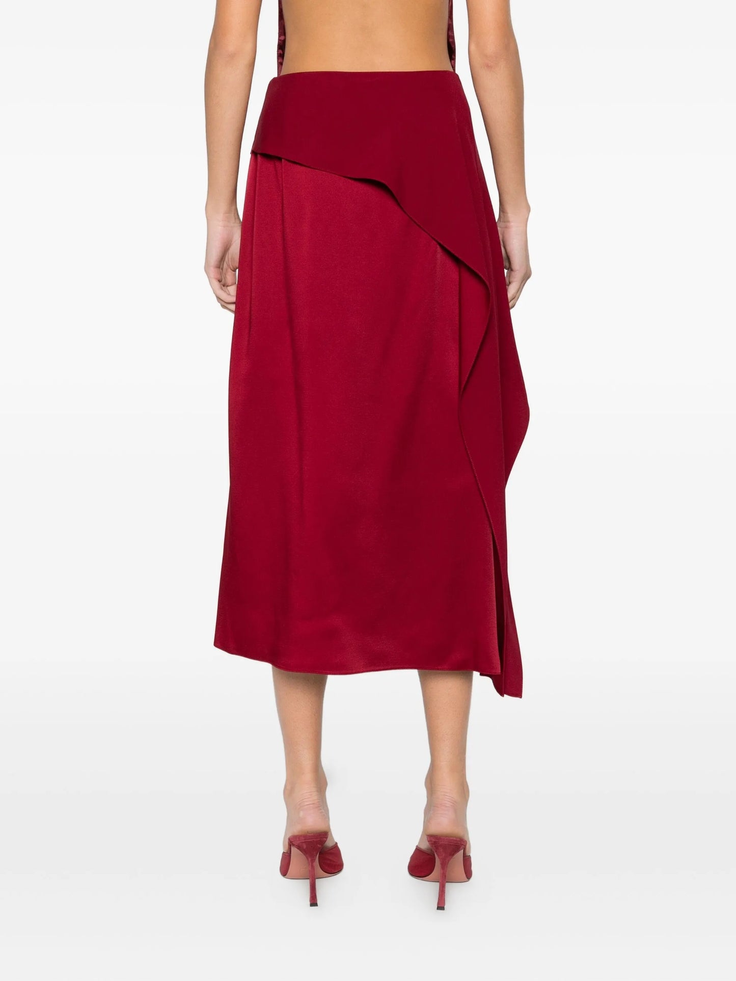 draped midi skirt