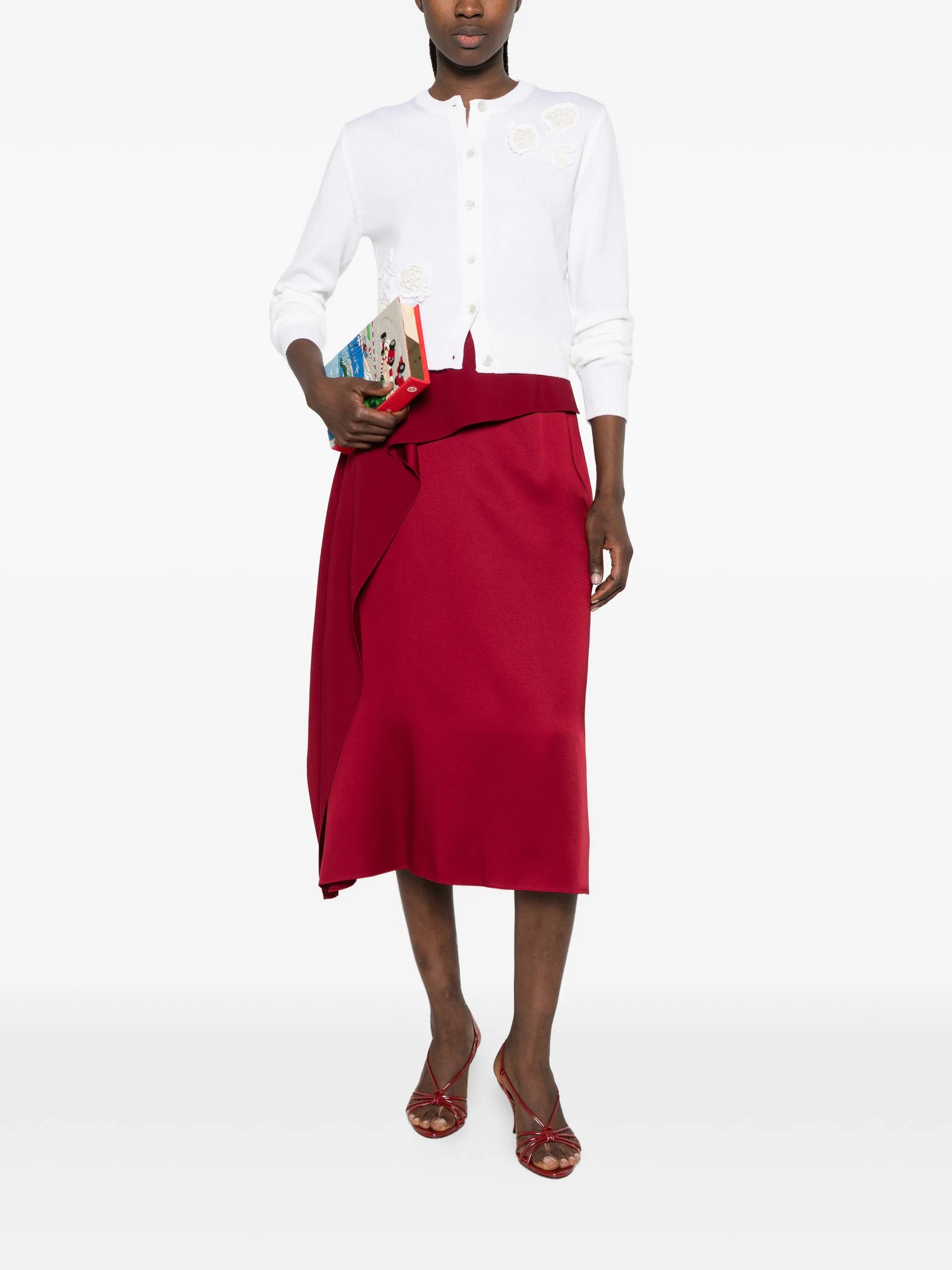 draped midi skirt