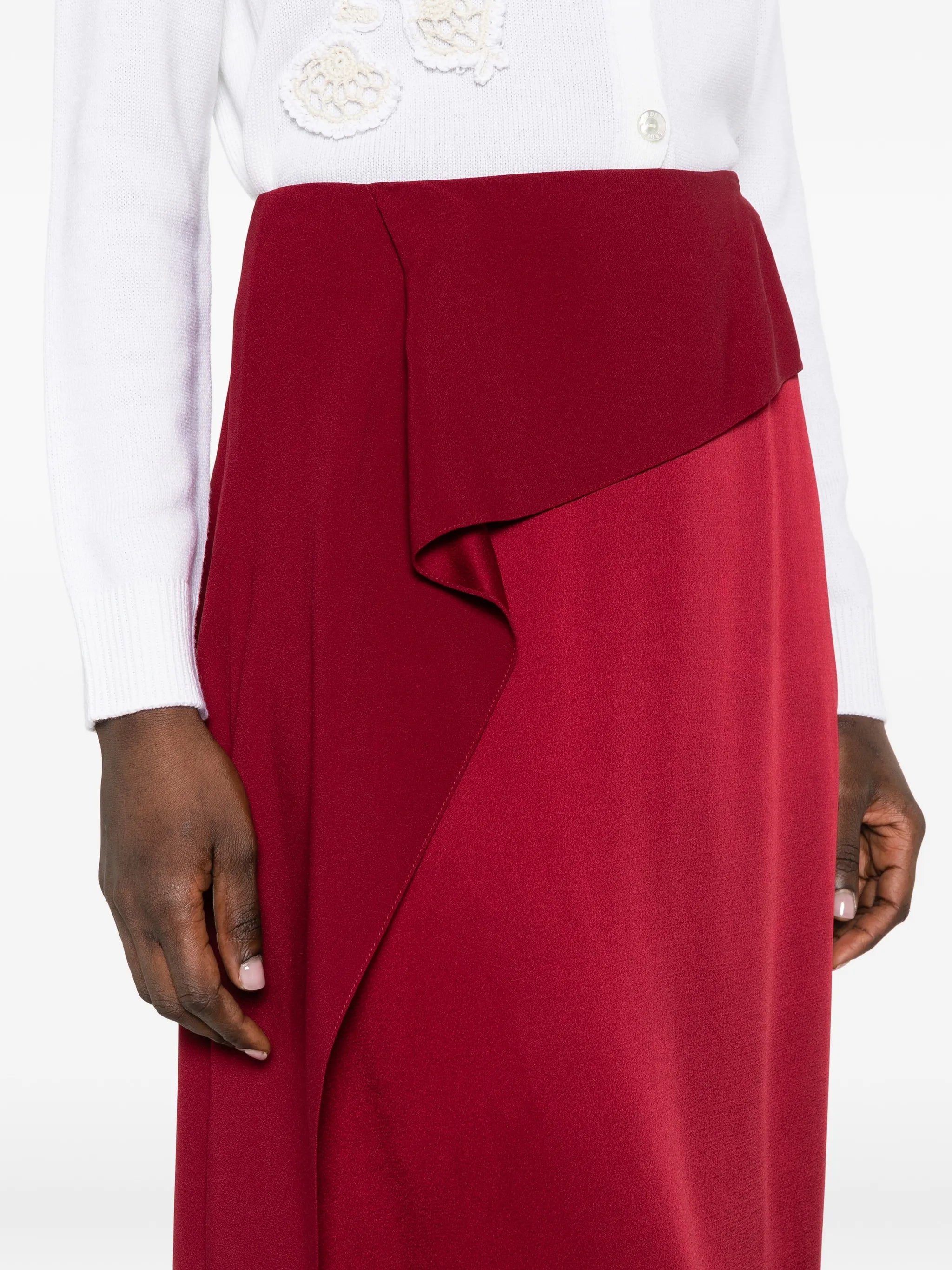 draped midi skirt