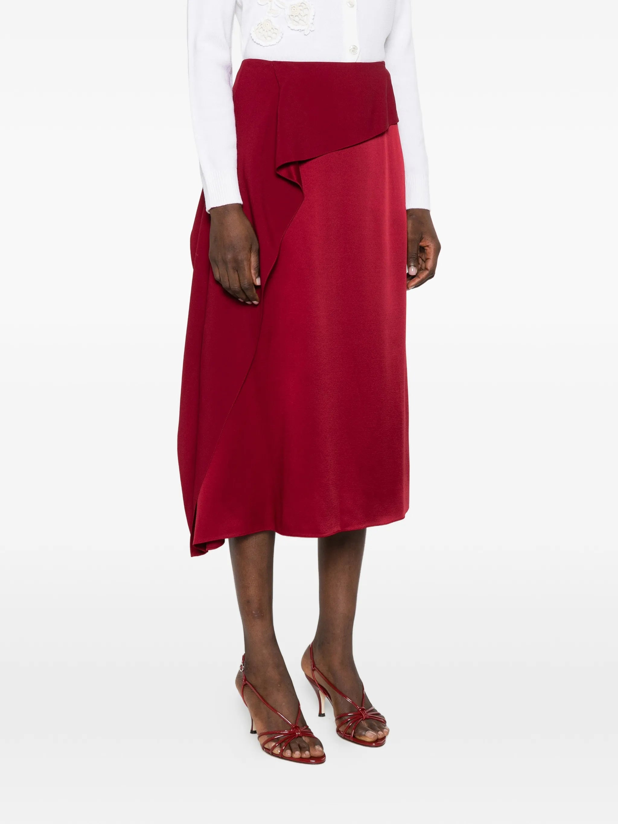 draped midi skirt