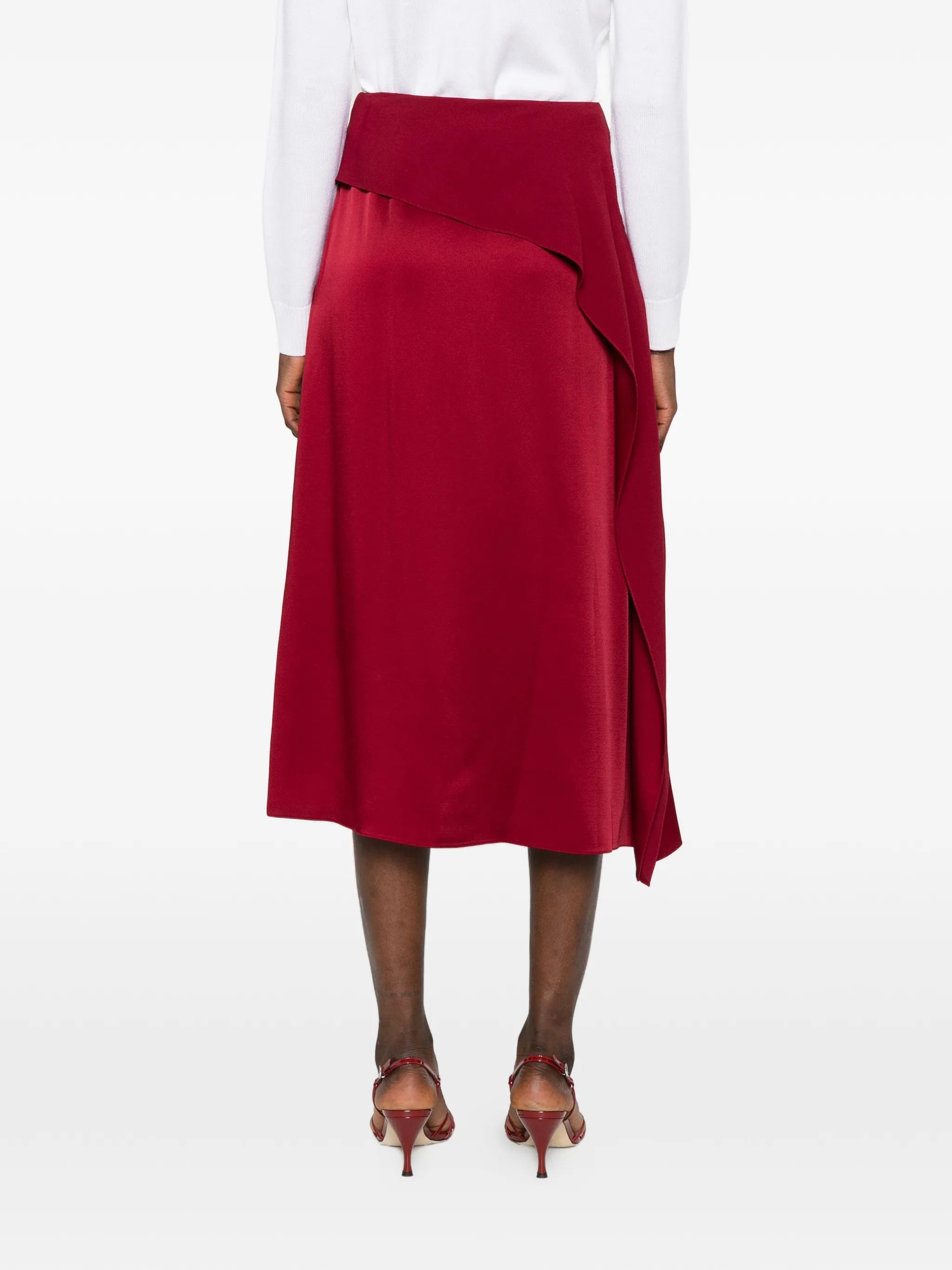 draped midi skirt
