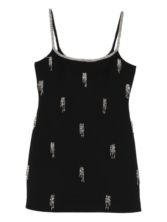 embellished-strap mini dress