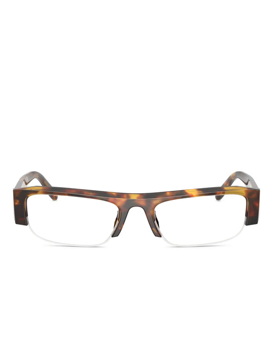 geometric-frame glasses