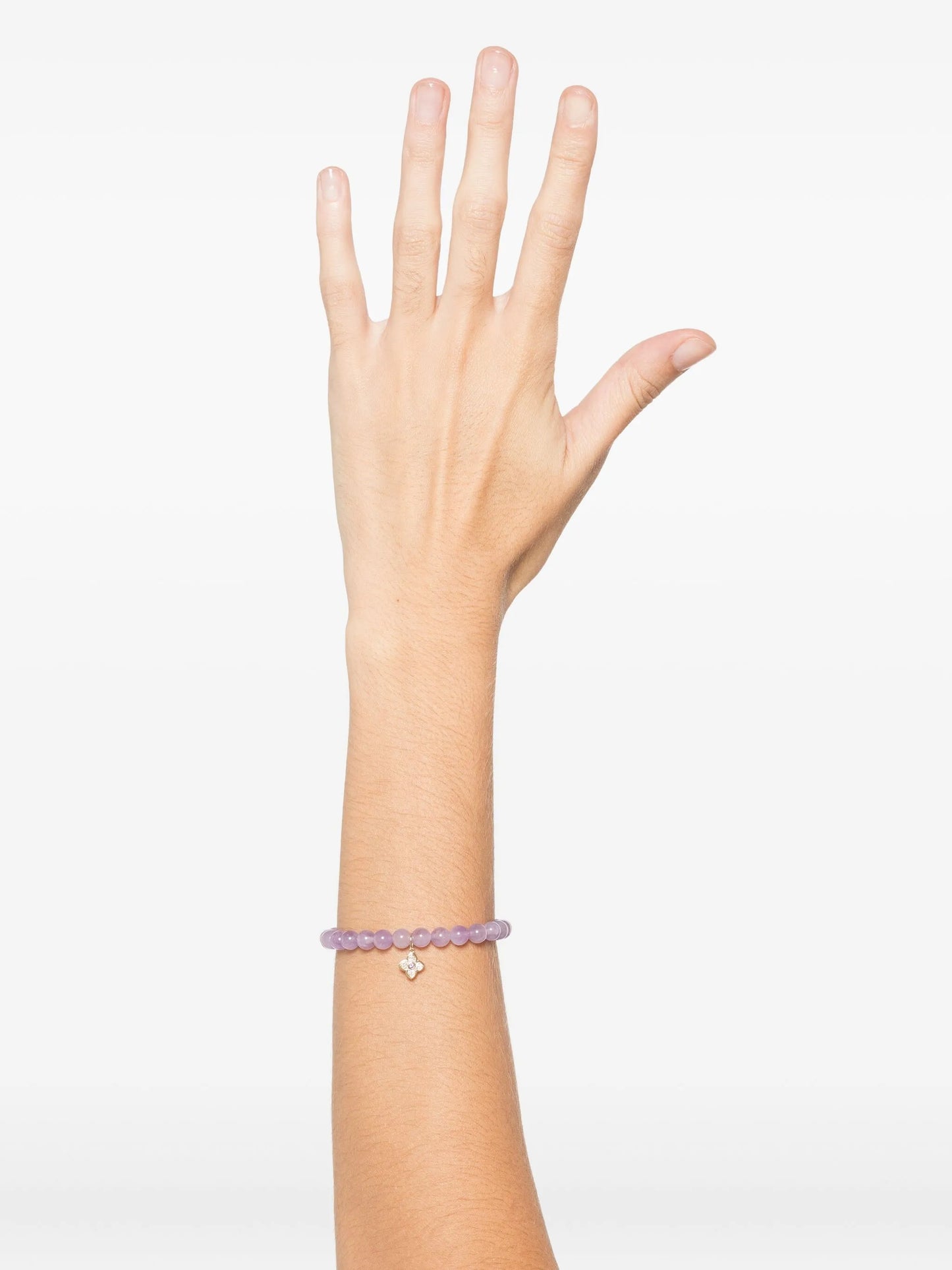 14K yellow gold amethyst and diamond charm bracelet