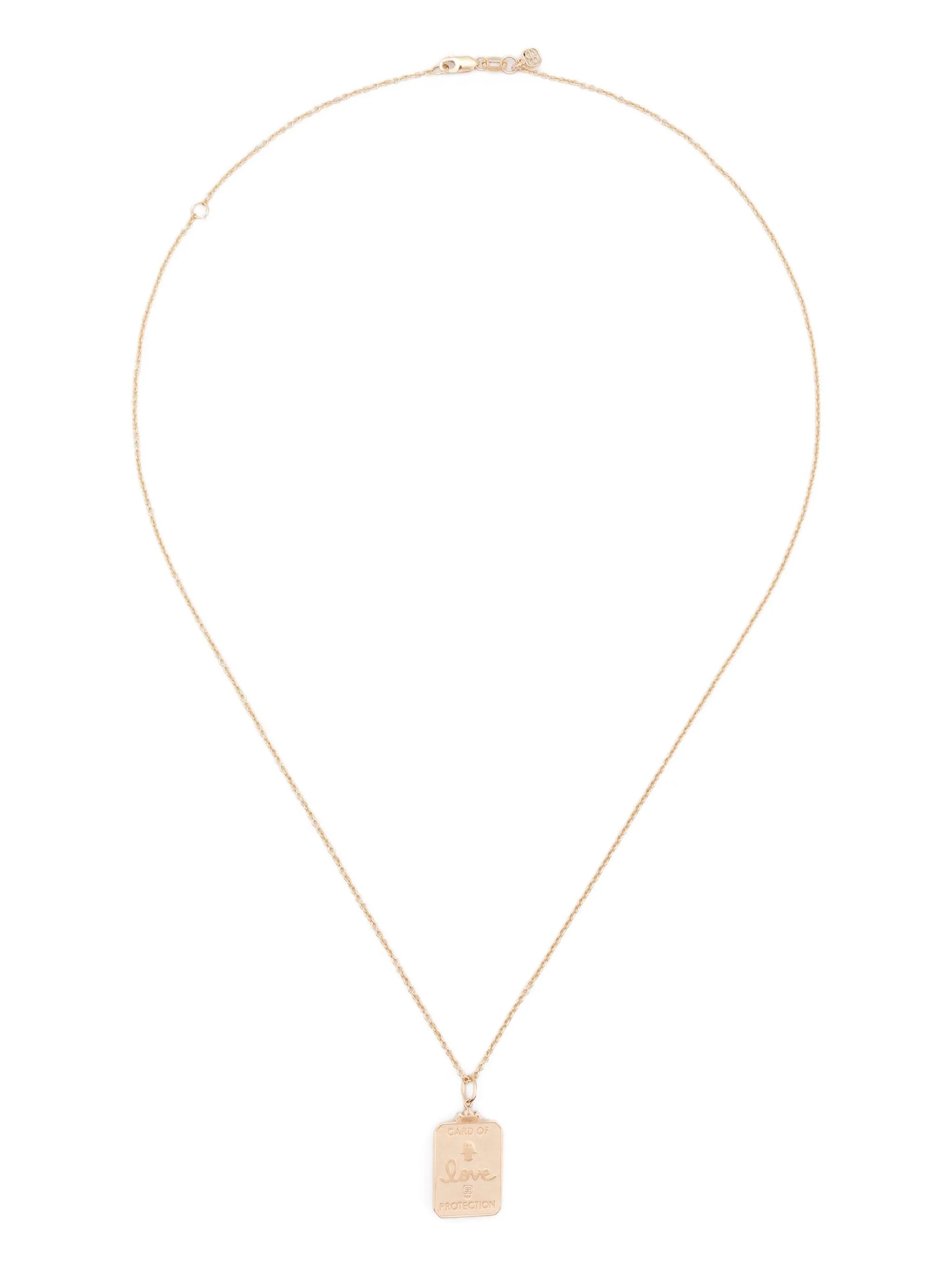 14CT yellow gold Tarot Card pendant necklace