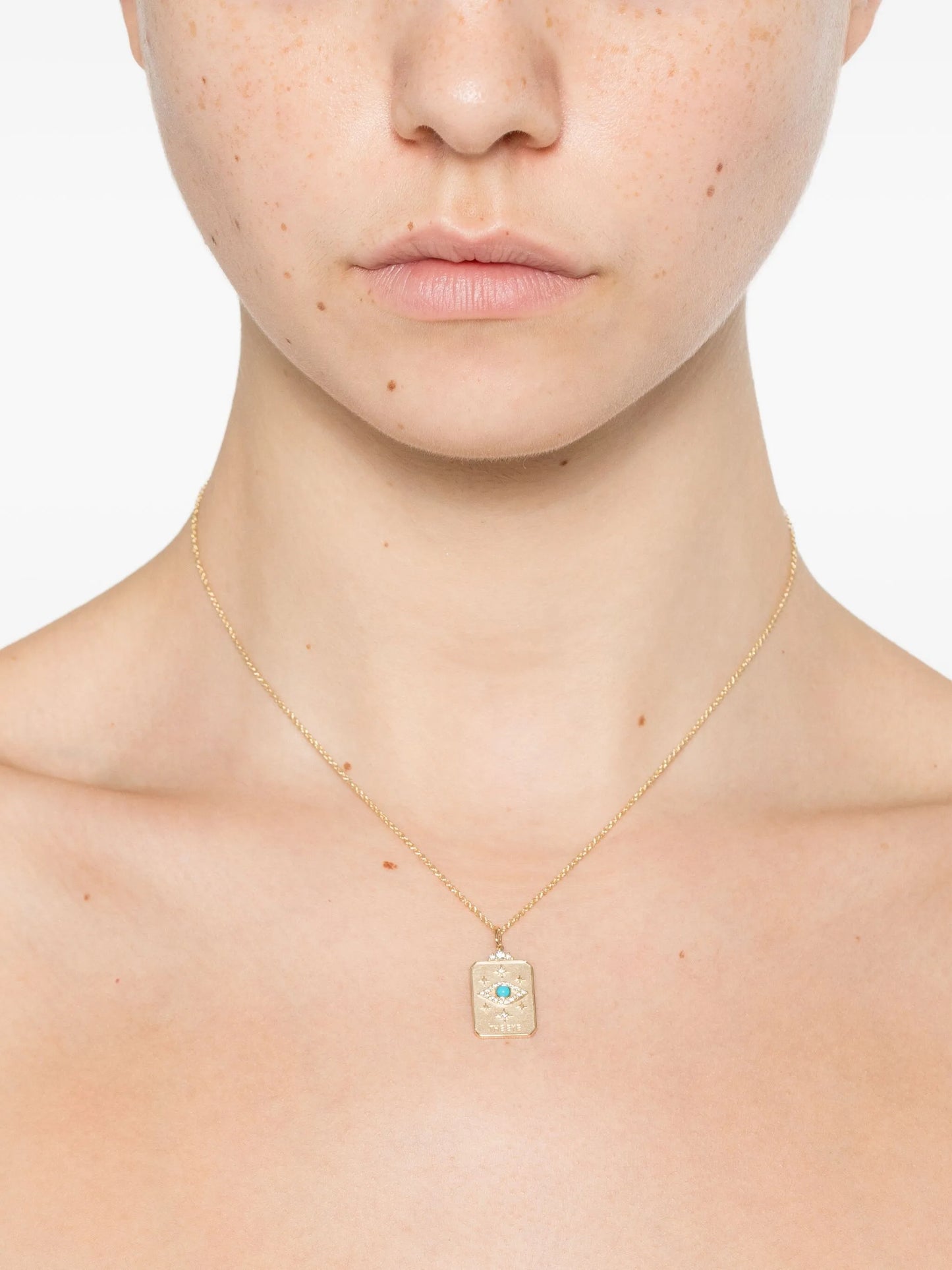 14K yellow gold Tarot Card pendant necklace