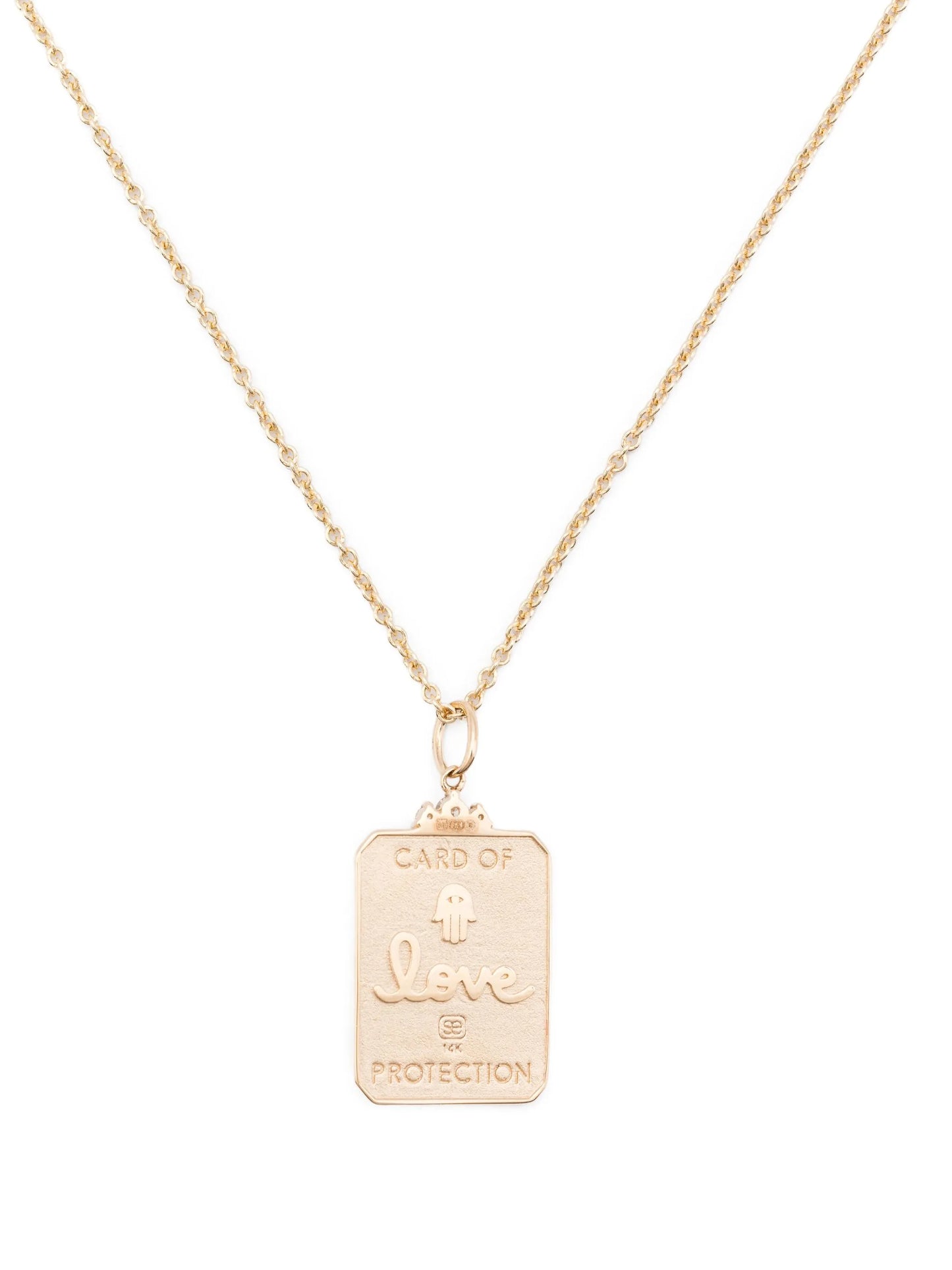 14K yellow gold Tarot Card pendant necklace