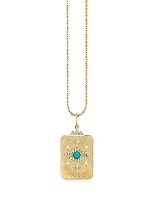 14CT yellow gold Tarot Card pendant necklace