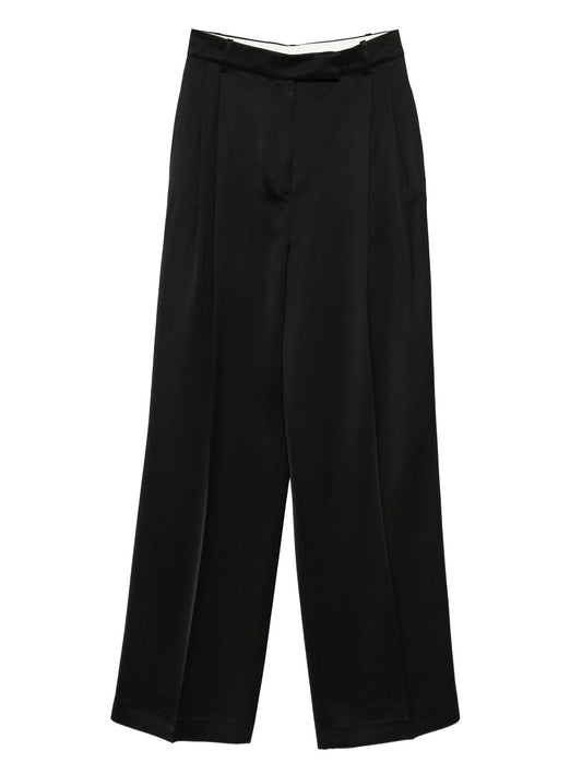high-waist satin trousers
