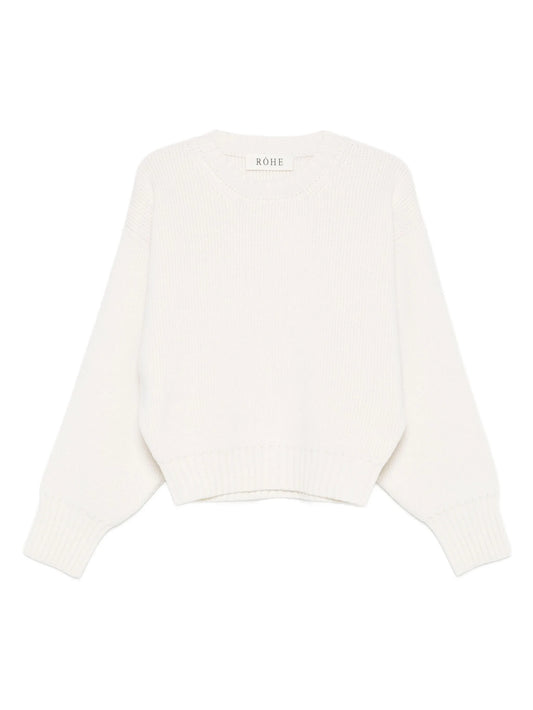 sculptural crew-neck sweater