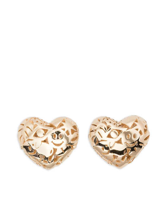 14K yellow gold Heart earrings
