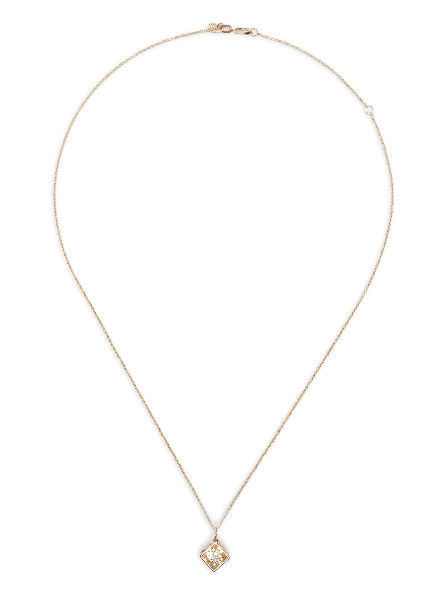 14K yellow gold Box charm necklace