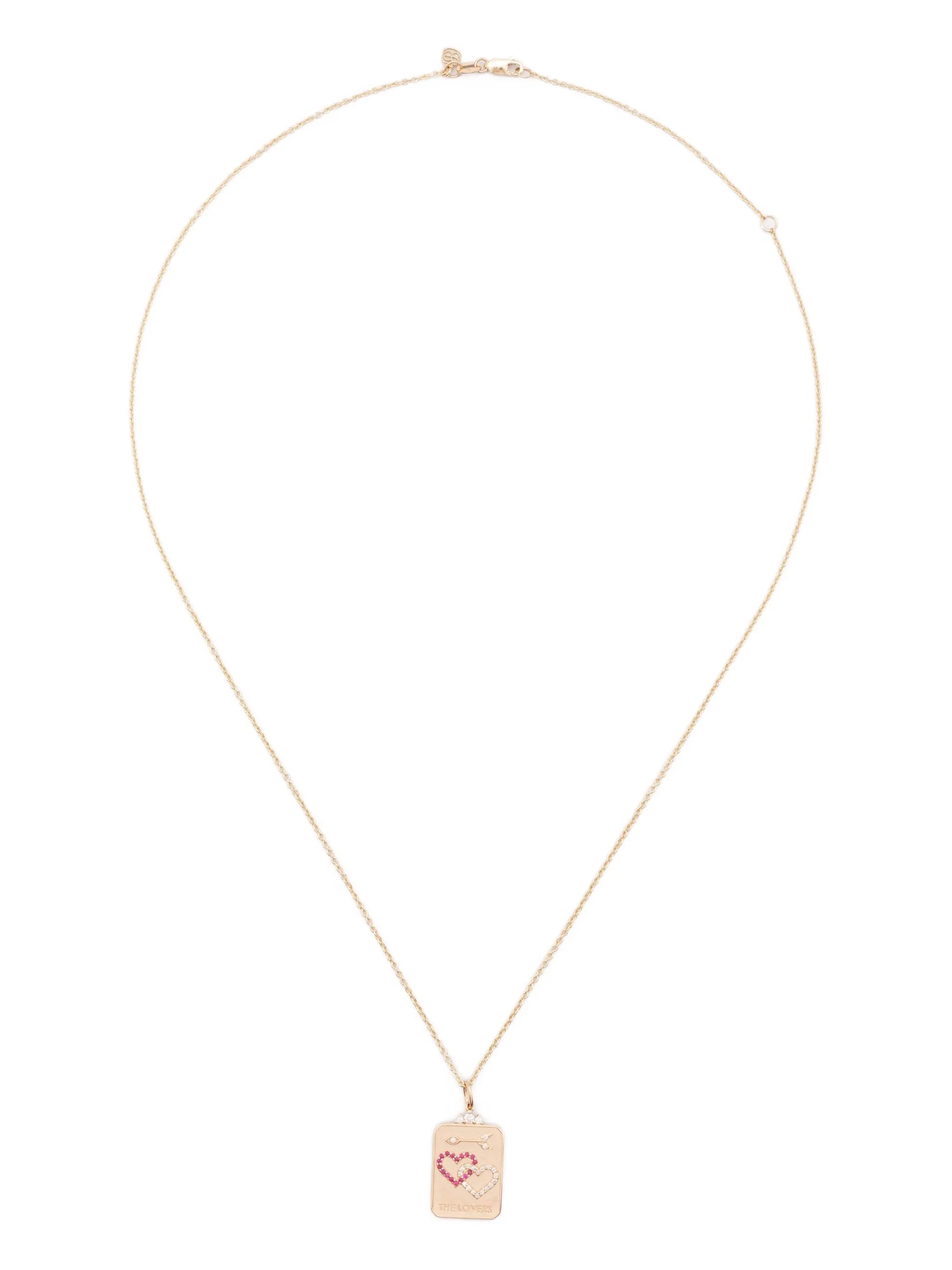 14K yellow gold Tarot Card pendant necklace
