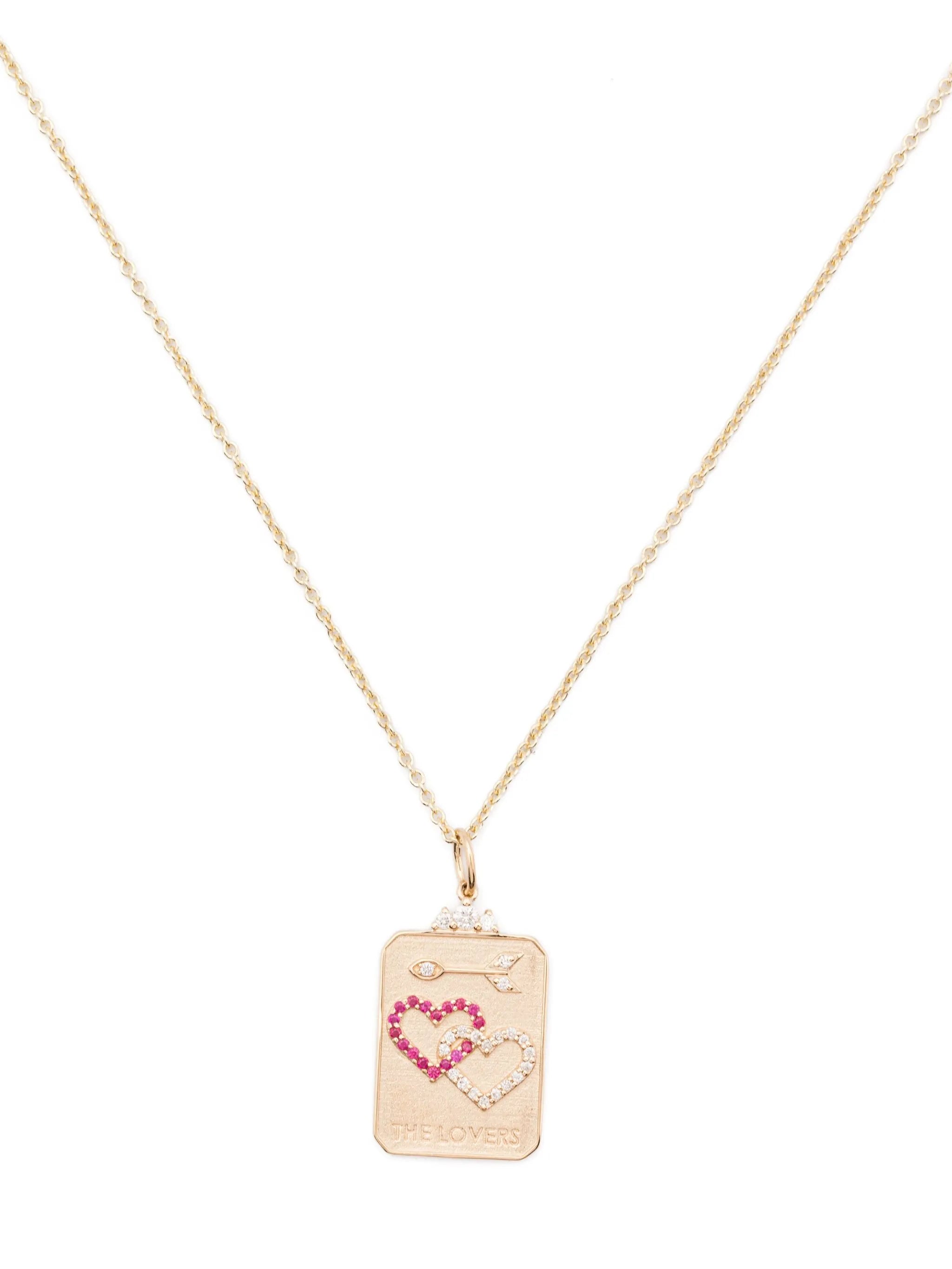 14CT yellow gold Tarot Card pendant necklace