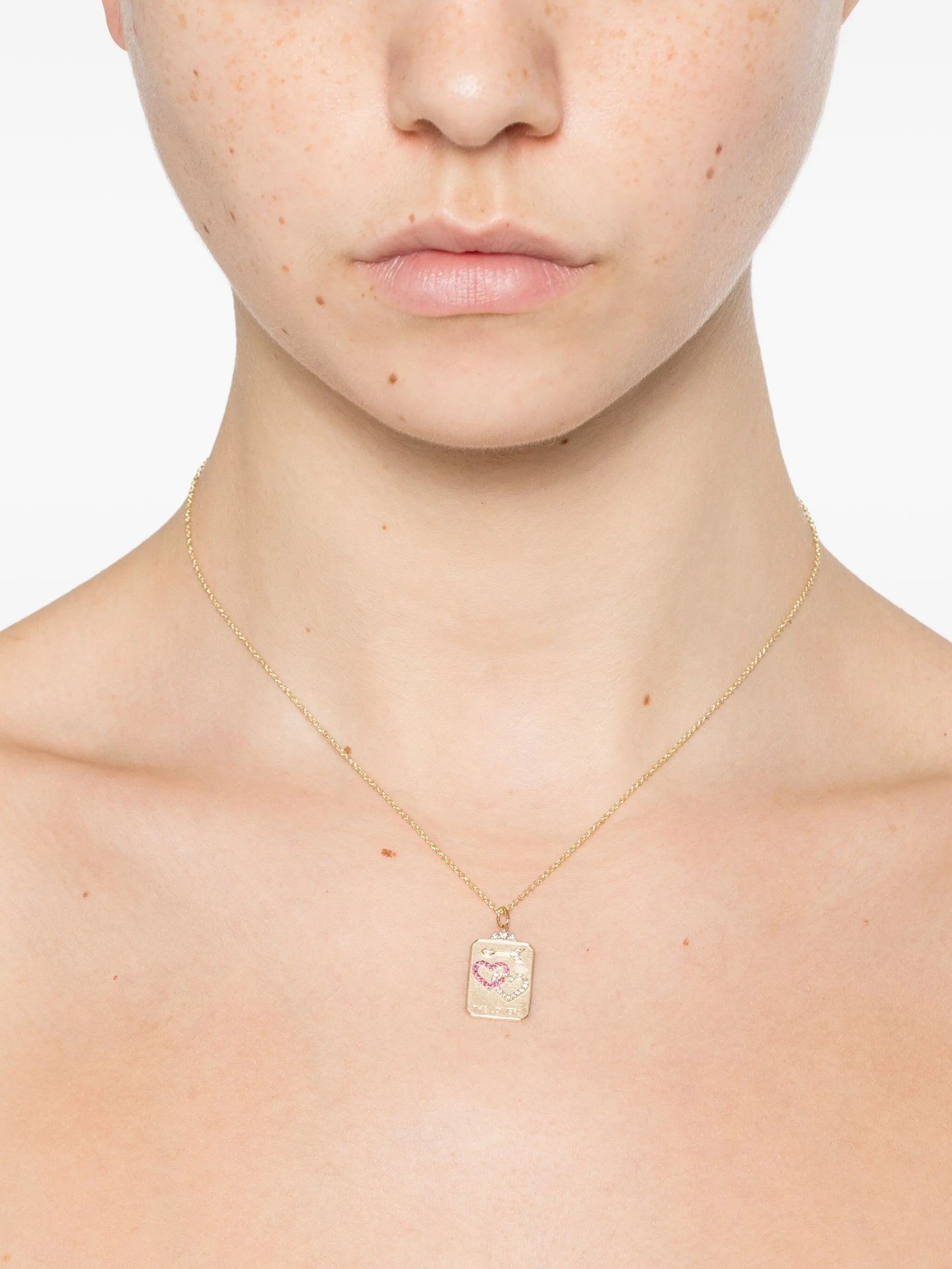 14K yellow gold Tarot Card pendant necklace