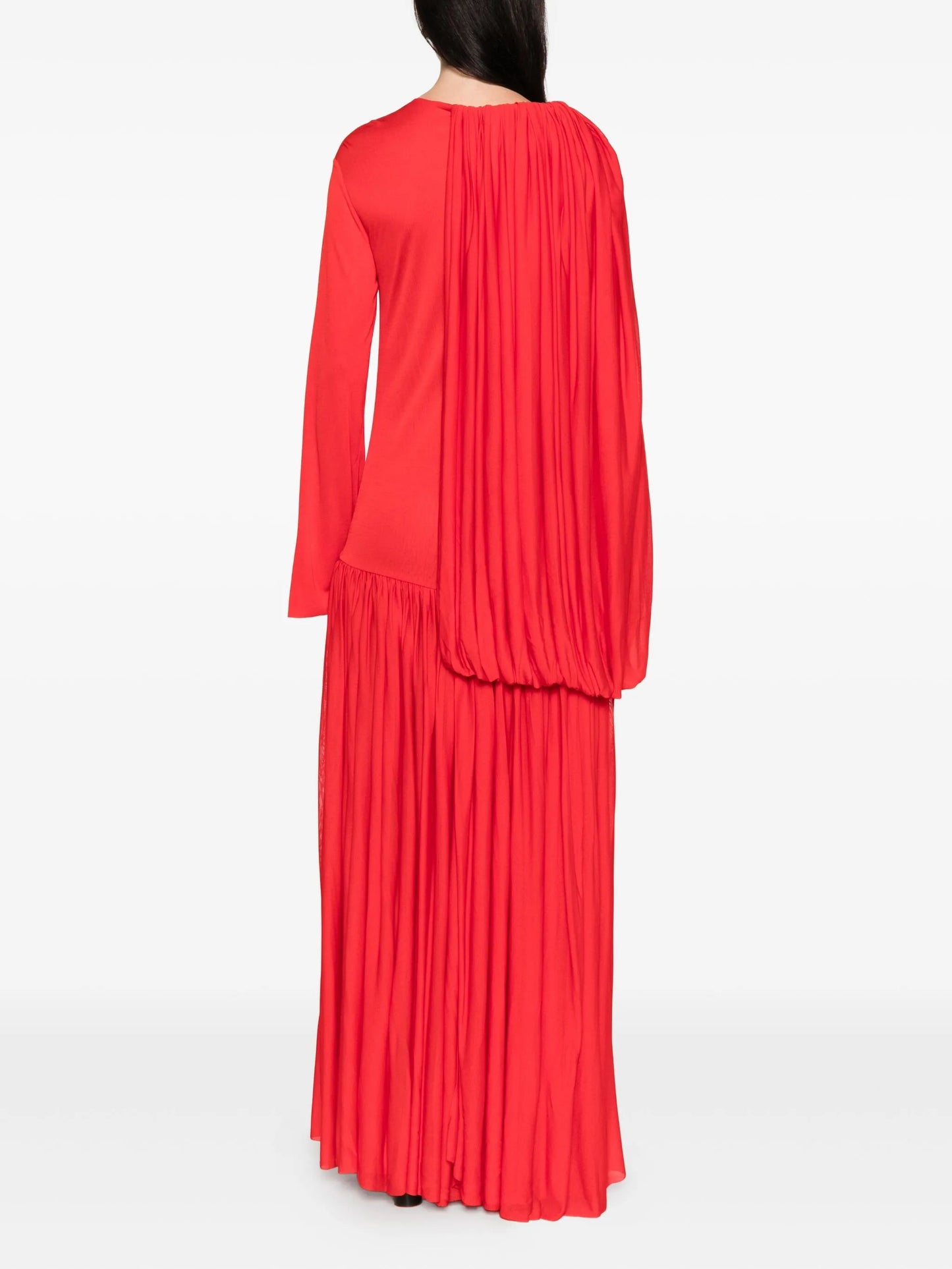 Sara draped pleated gown