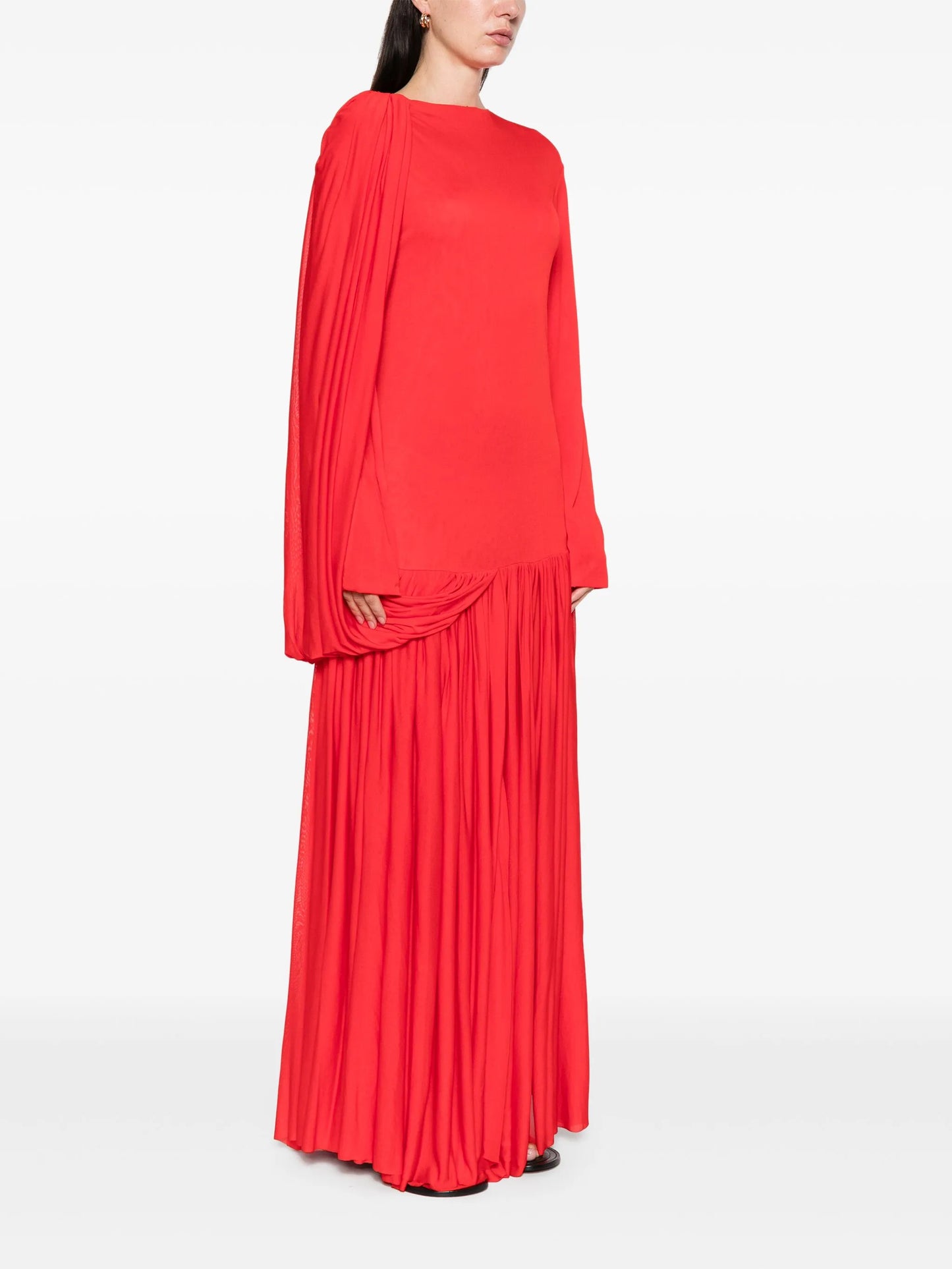 Sara draped pleated gown