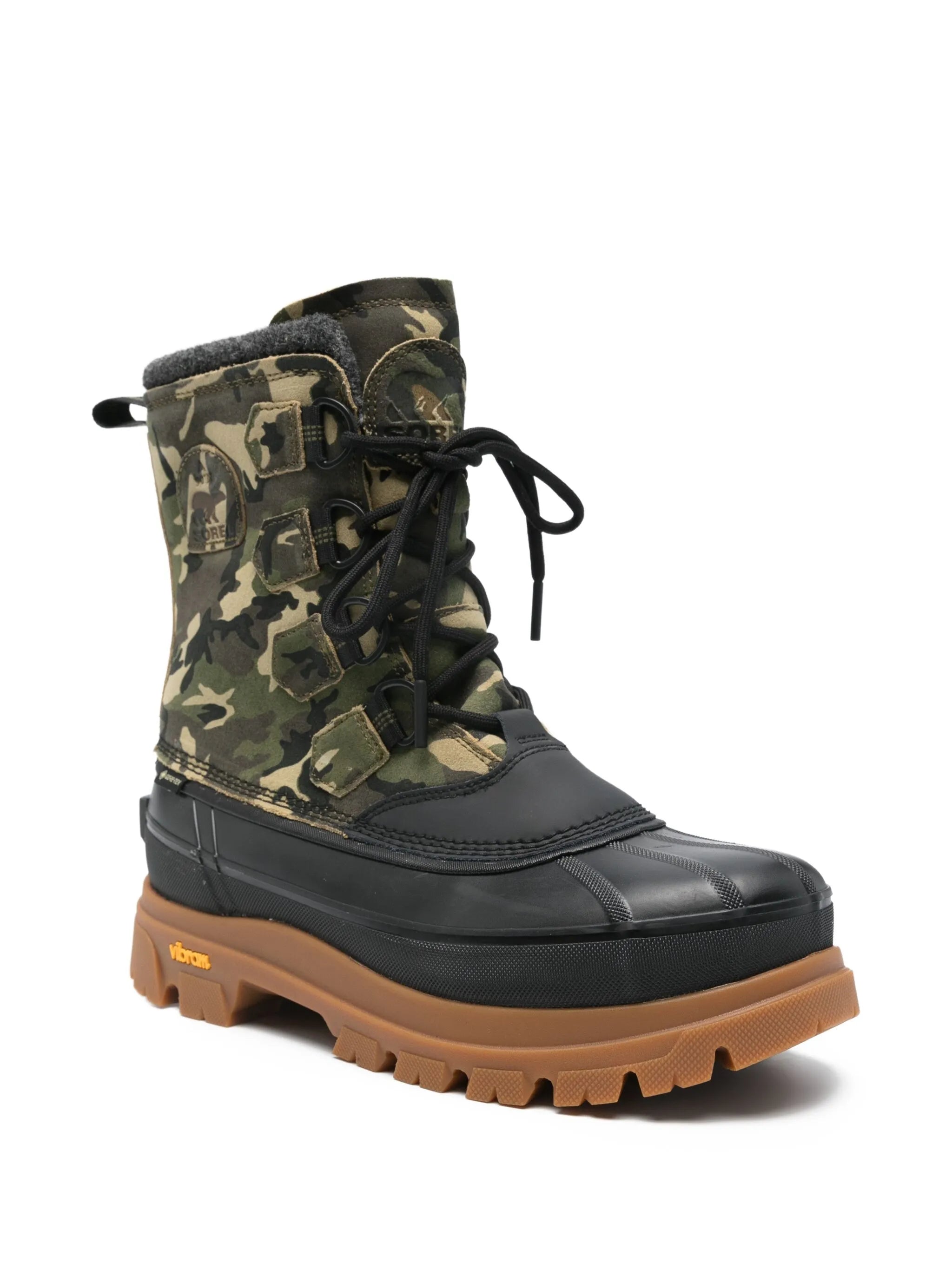 Caribou camouflage lace-up boots
