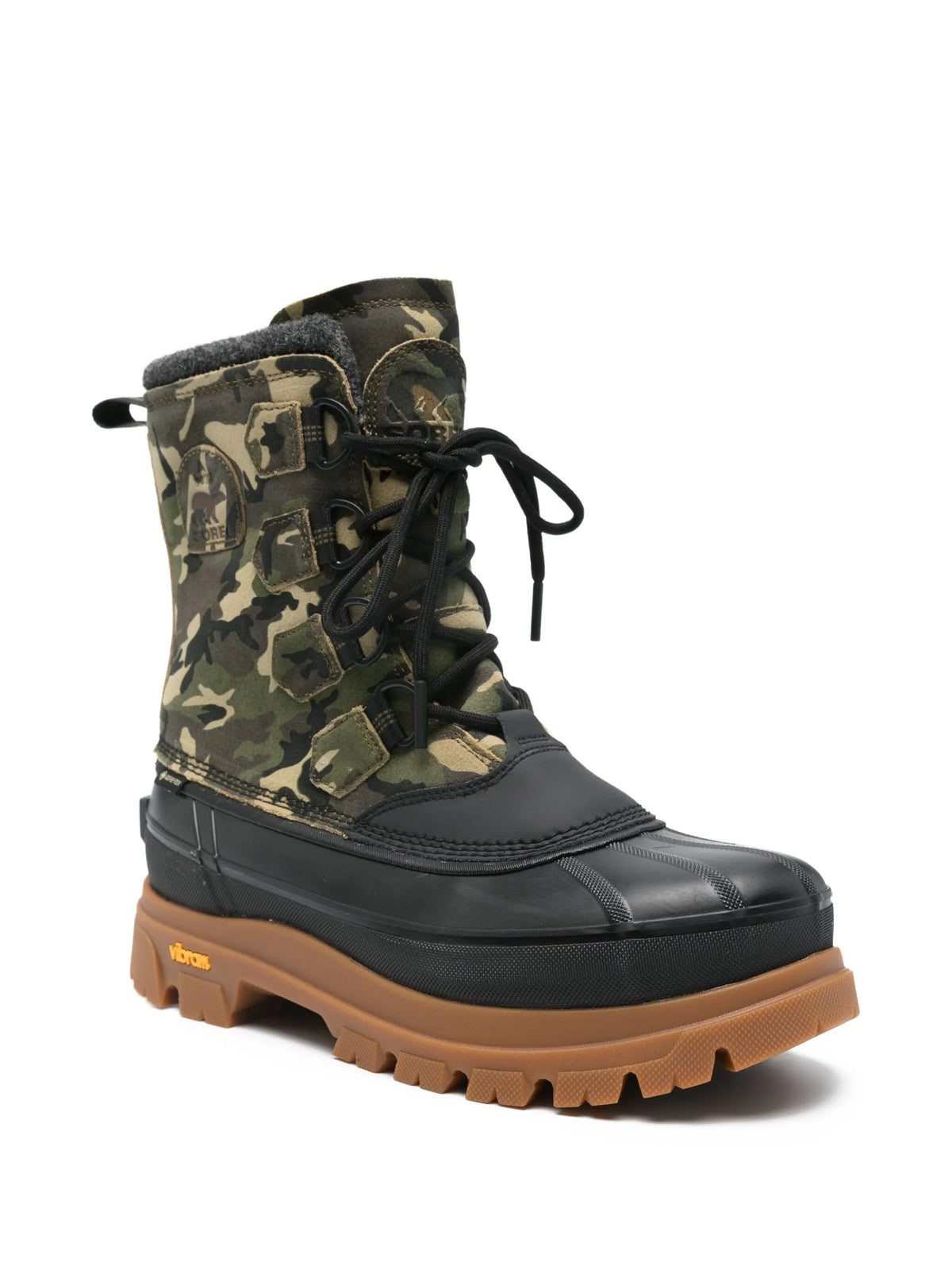 Caribou camouflage lace-up boots