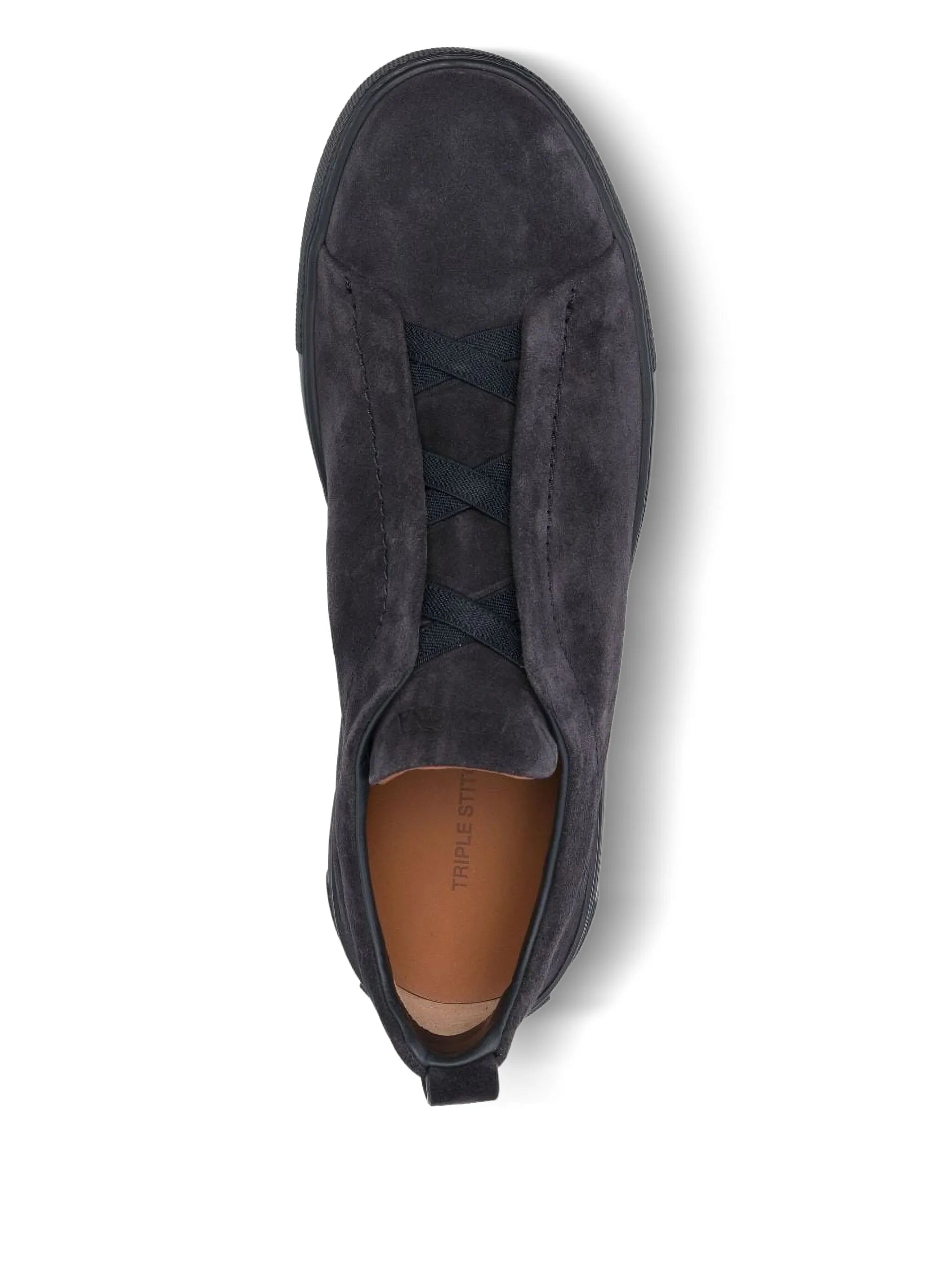 elasticated-panel suede sneakers