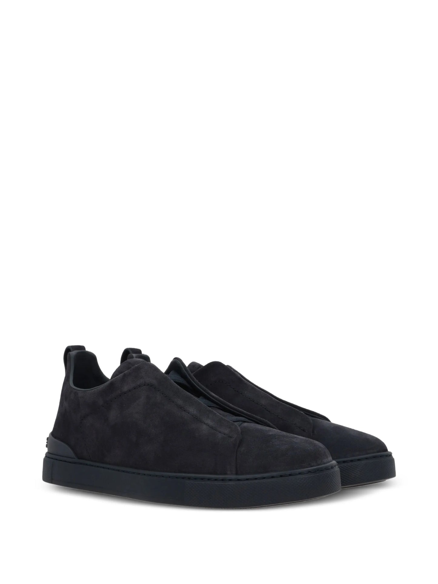 elasticated-panel suede sneakers