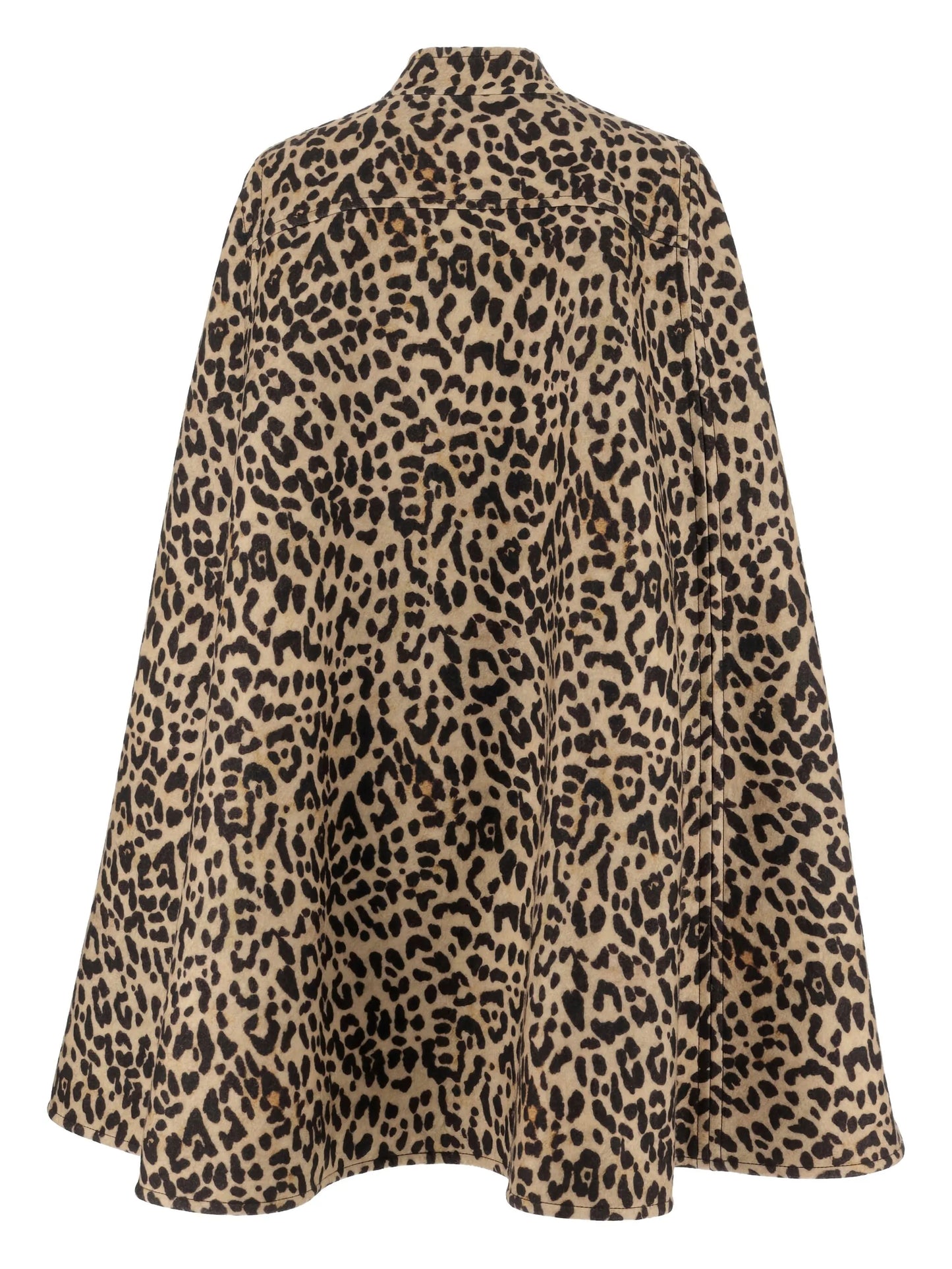 animal-print high-neck cape