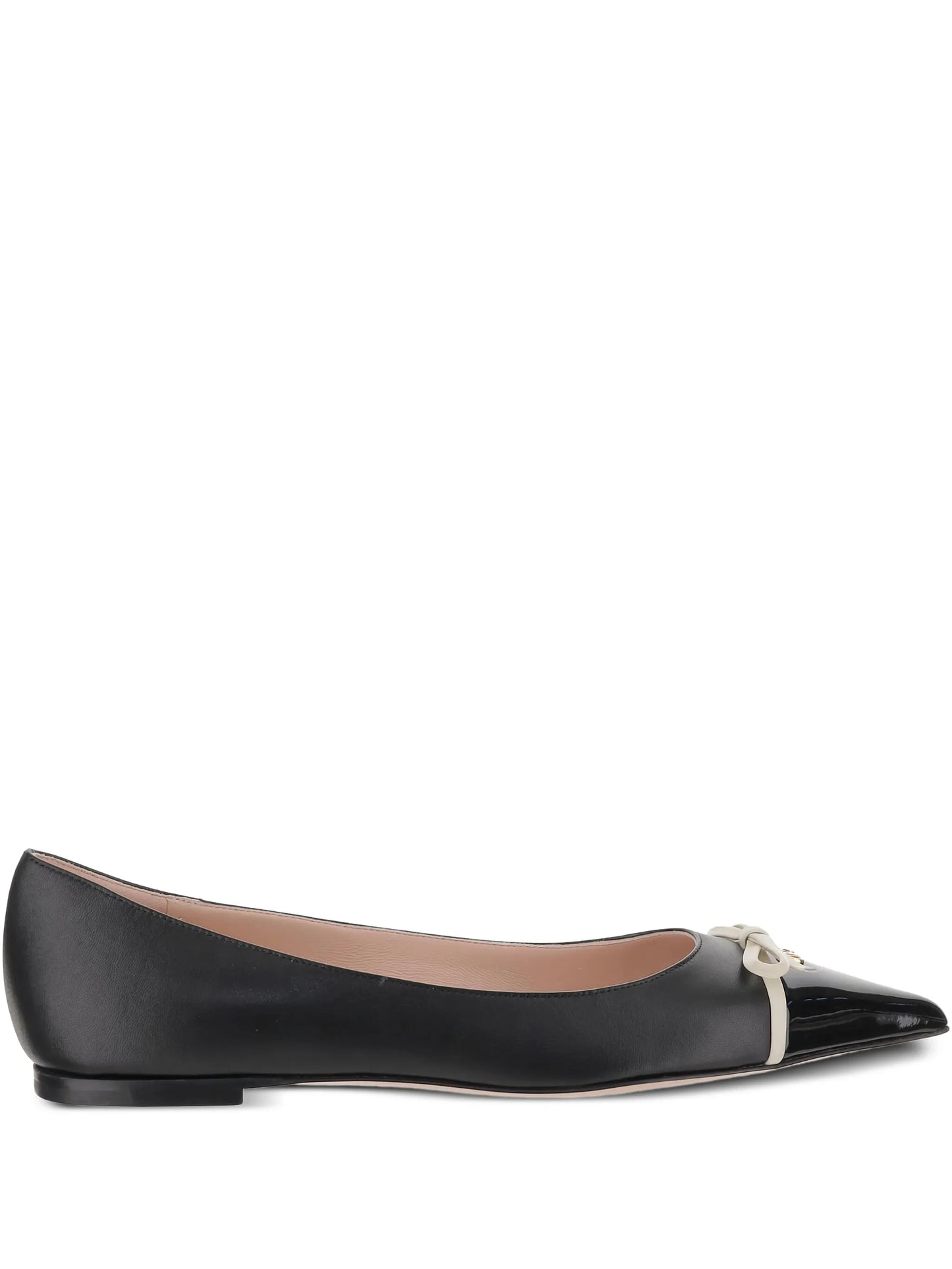 contrast-bow ballet flats