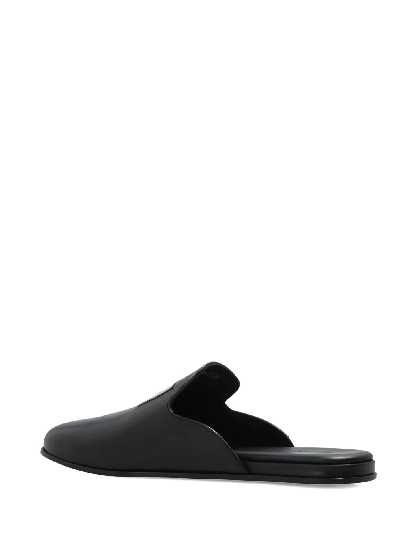 logo-patch leather mules
