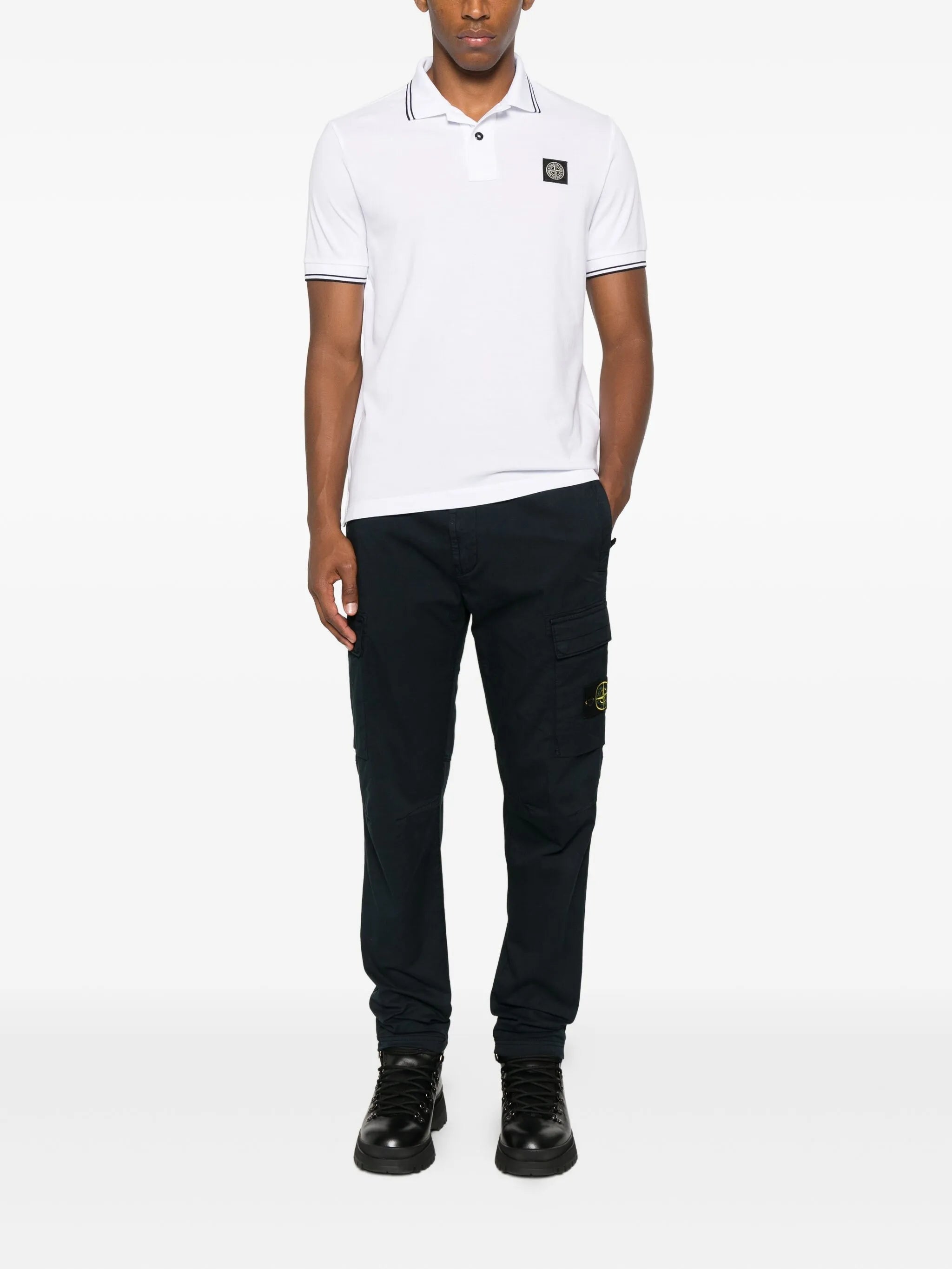 tipped-collar polo shirt