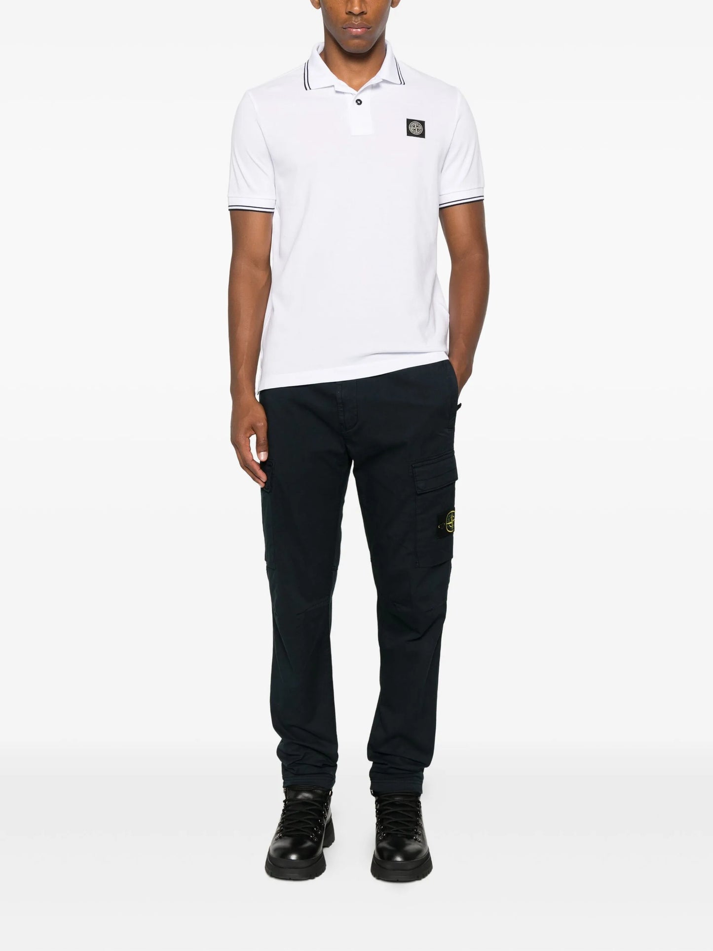 tipped-collar polo shirt