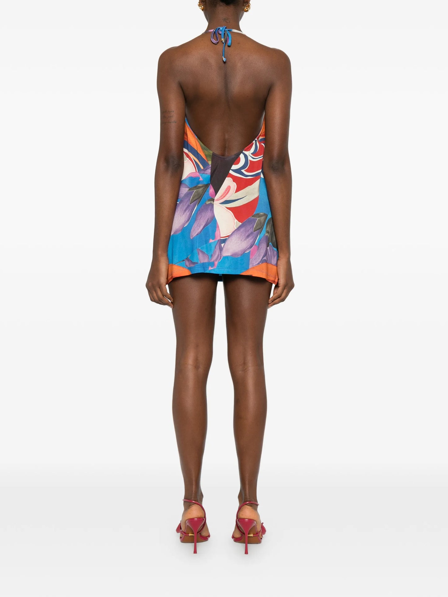 floral-print mini dress