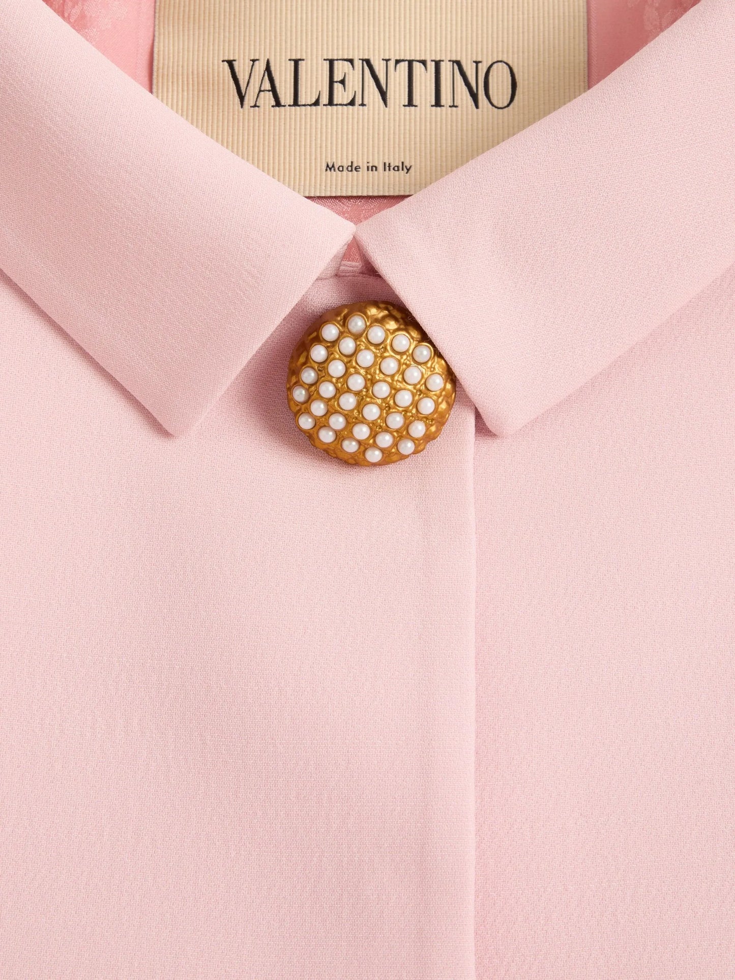 button-embellished feather-trim jacket