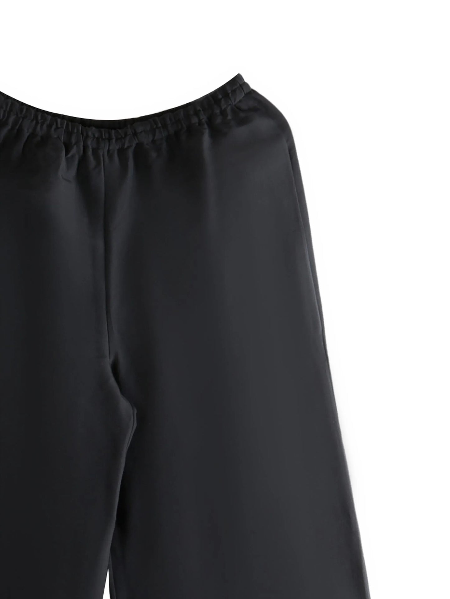 elastic-waist silk trousers