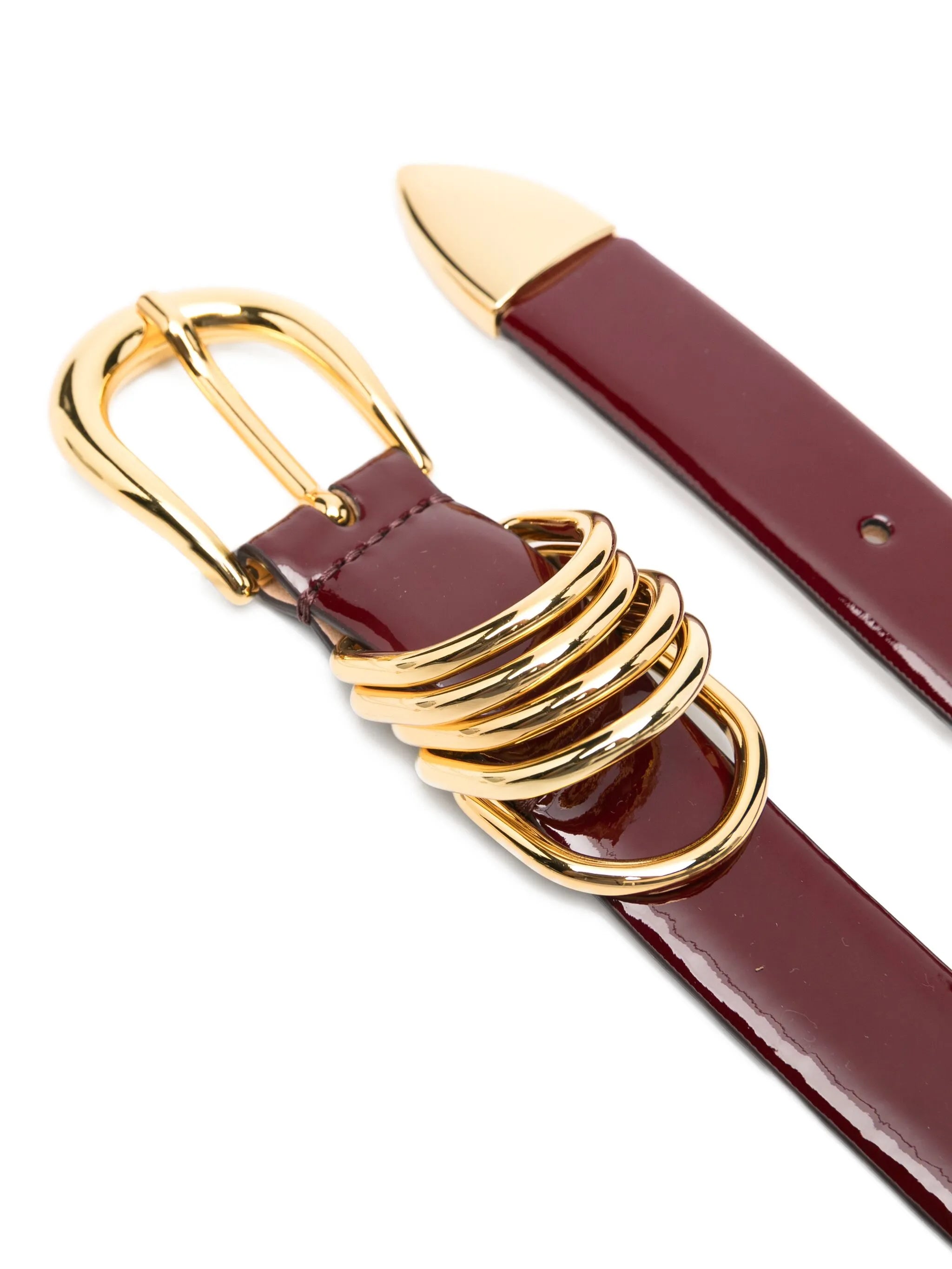 Hollyhock gold-plated leather belt