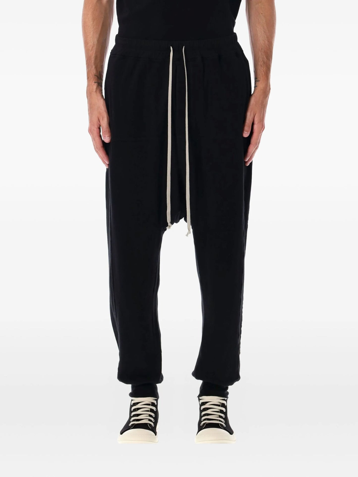 drawstring drop-crotch trousers