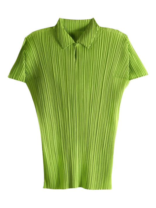 August pleated polo top