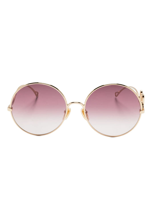 metal round-frame sunglasses
