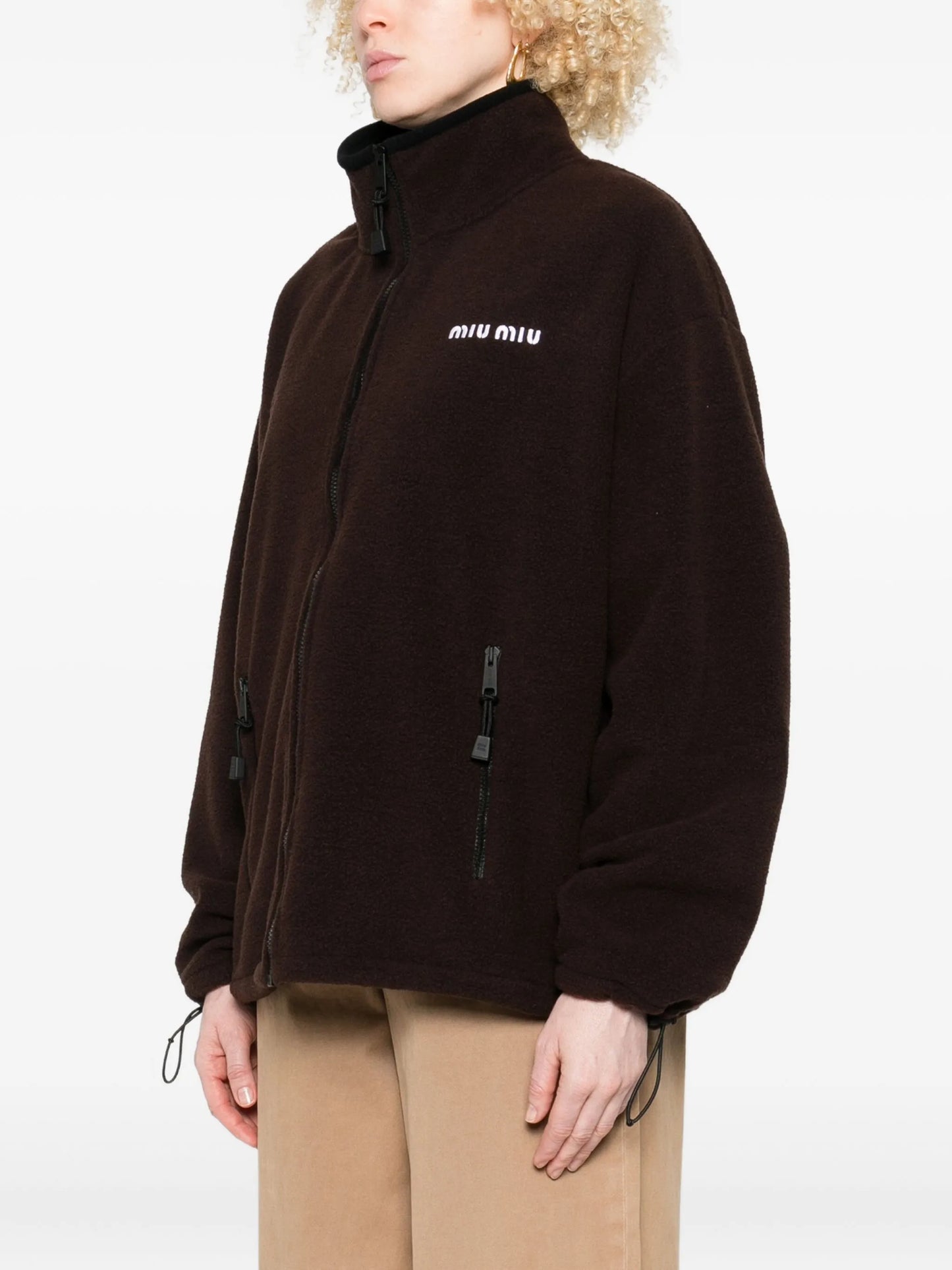 zip-up fleece sweatshirt