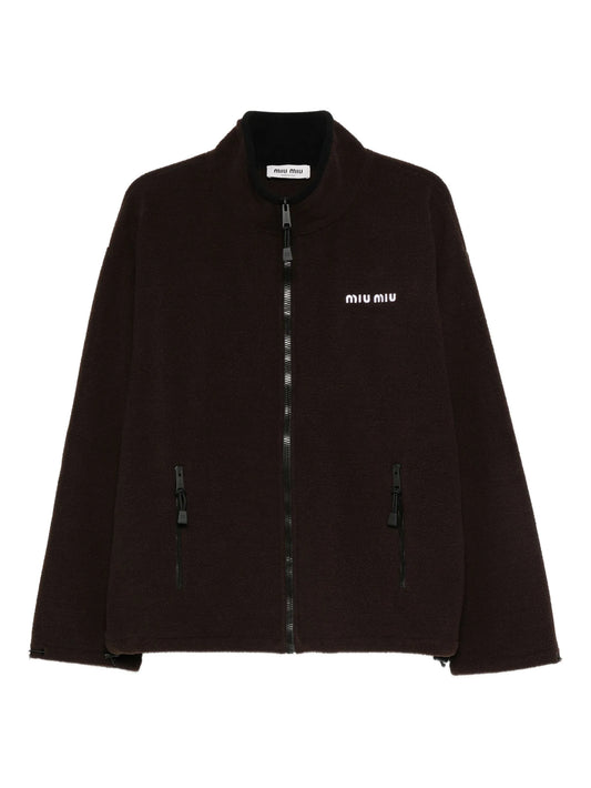 zip-up fleece sweatshirt