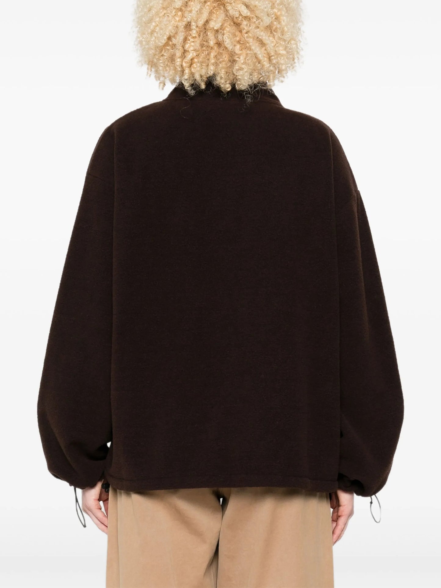 zip-up fleece sweatshirt