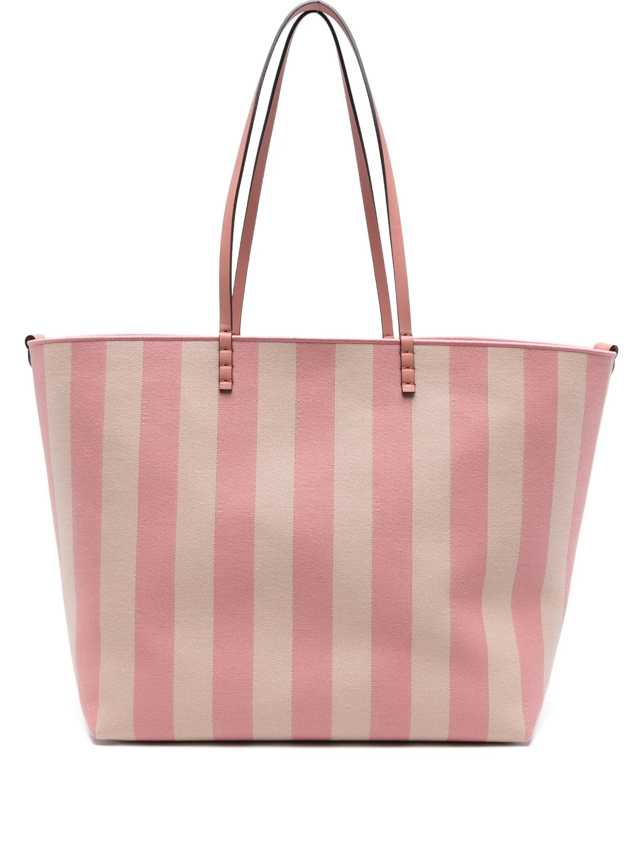 large striped tote bag