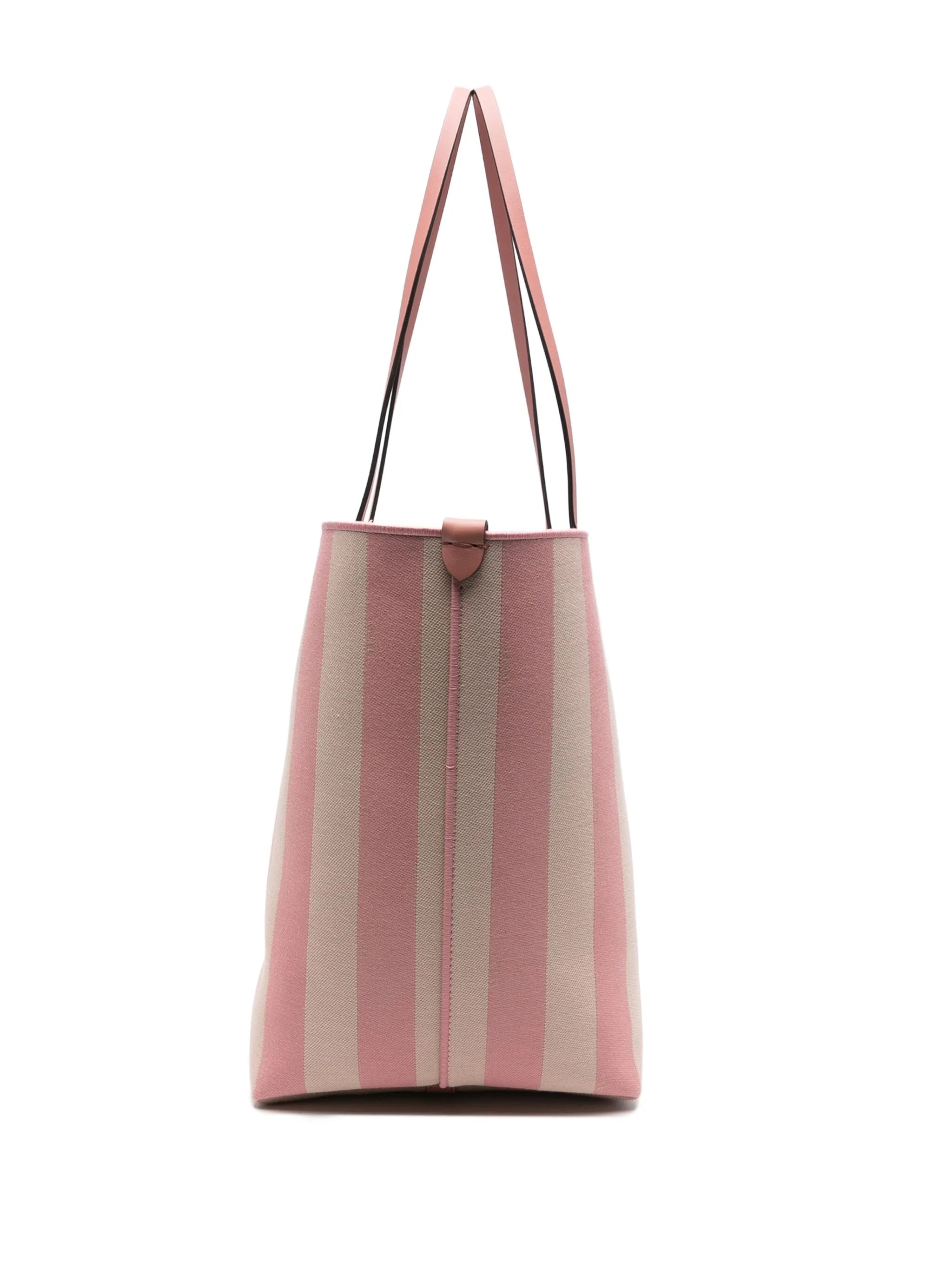 large striped tote bag