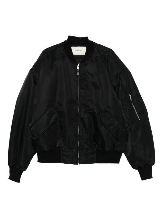 zip-fastening bomber jacket