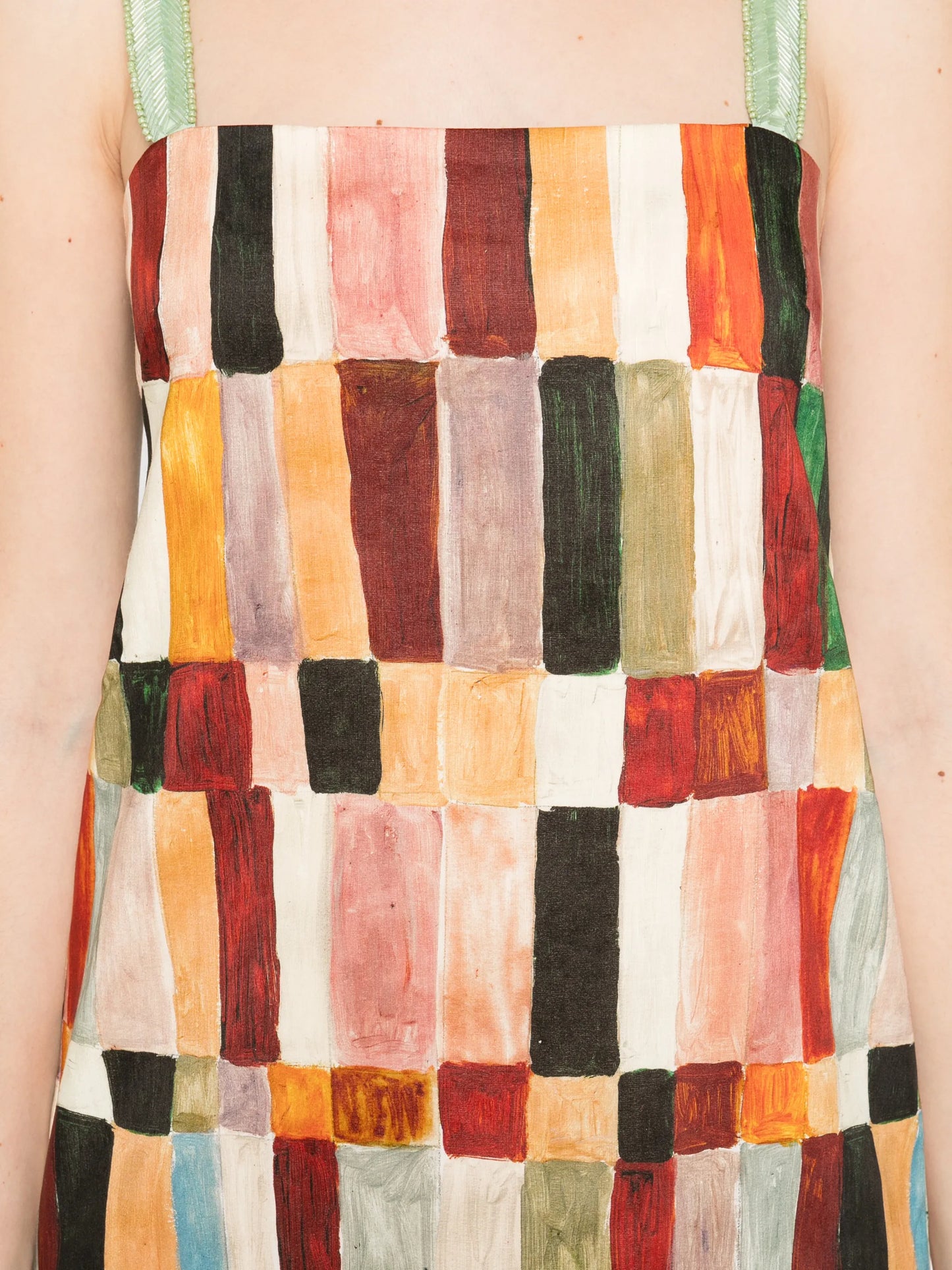 x LRNCE Marjorelle square-neck strappy midi dress