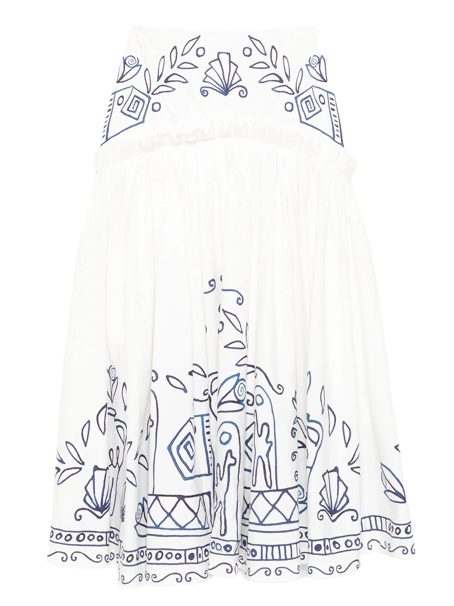 x Lrnce Leela pleated printed maxi skirt