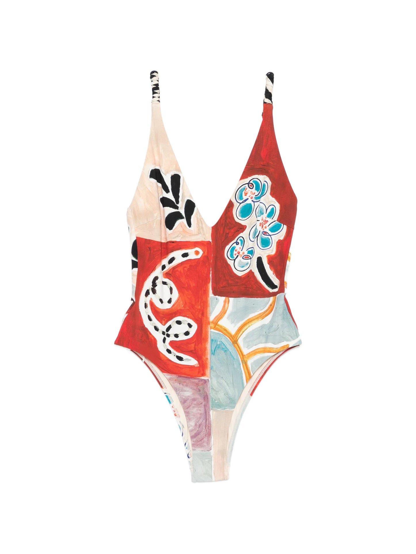 Michelle V-neck printed swimsuit